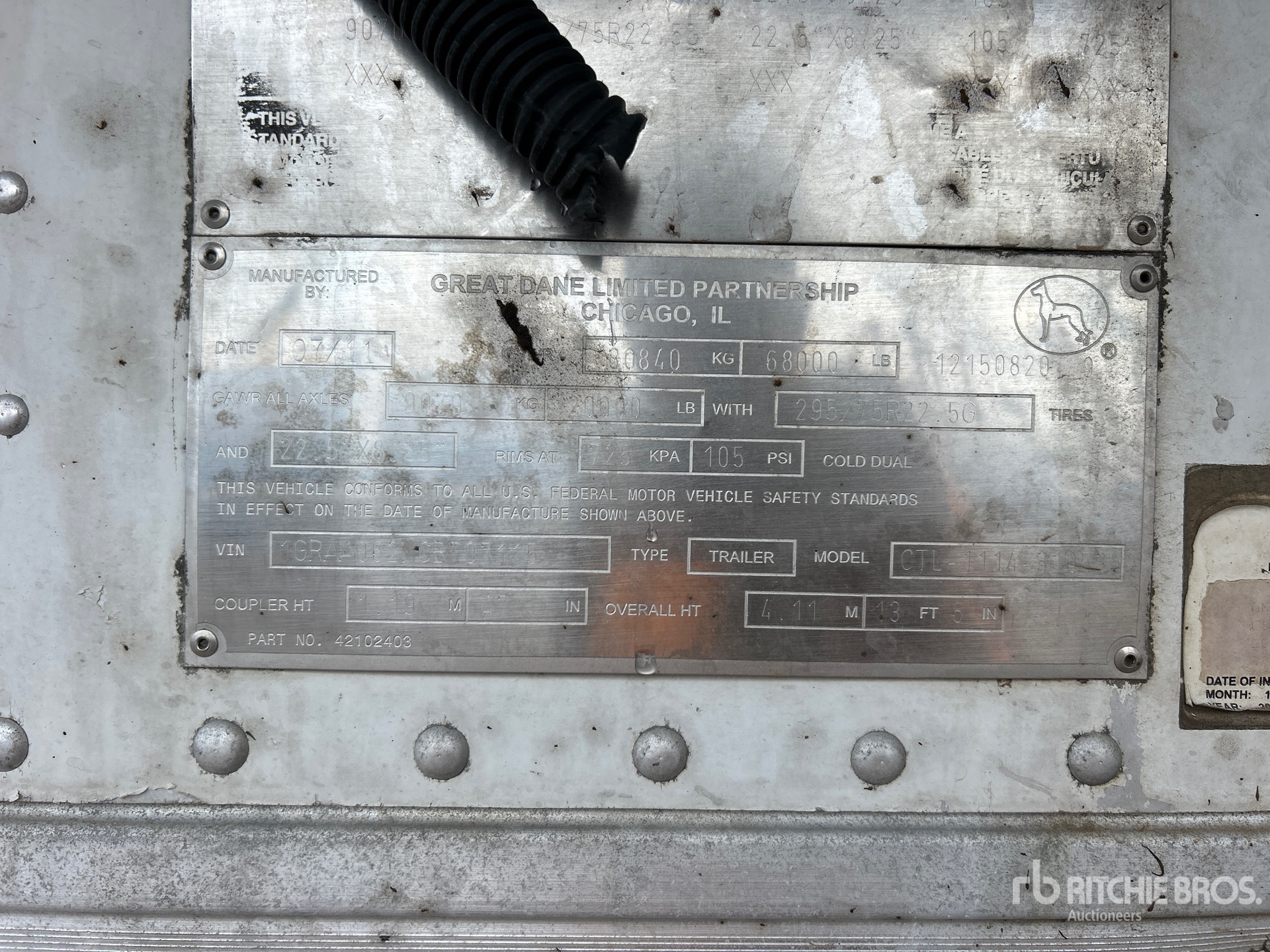 General Appearance with Serial Number / VIN