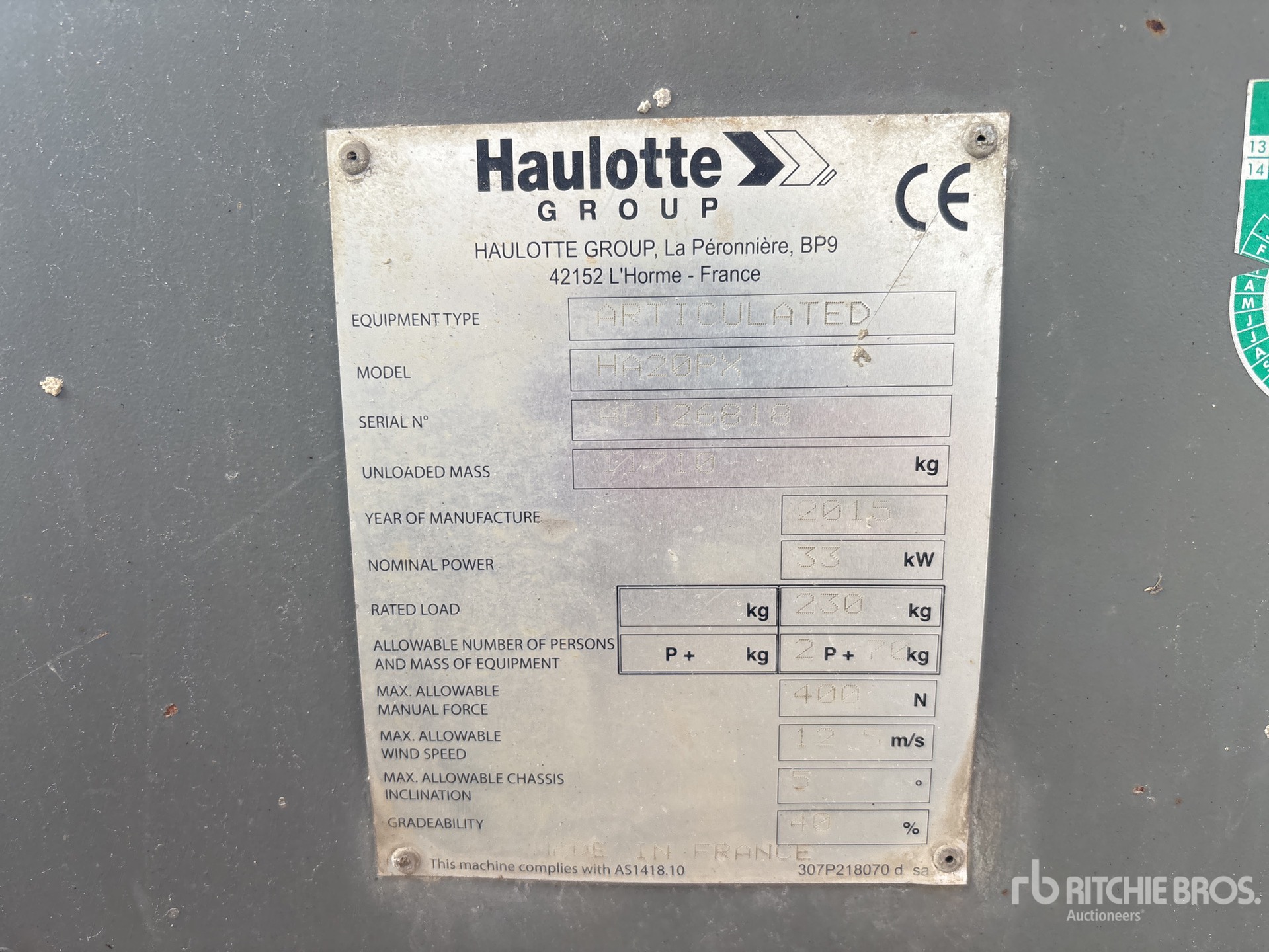 General Appearance with Serial Number / VIN