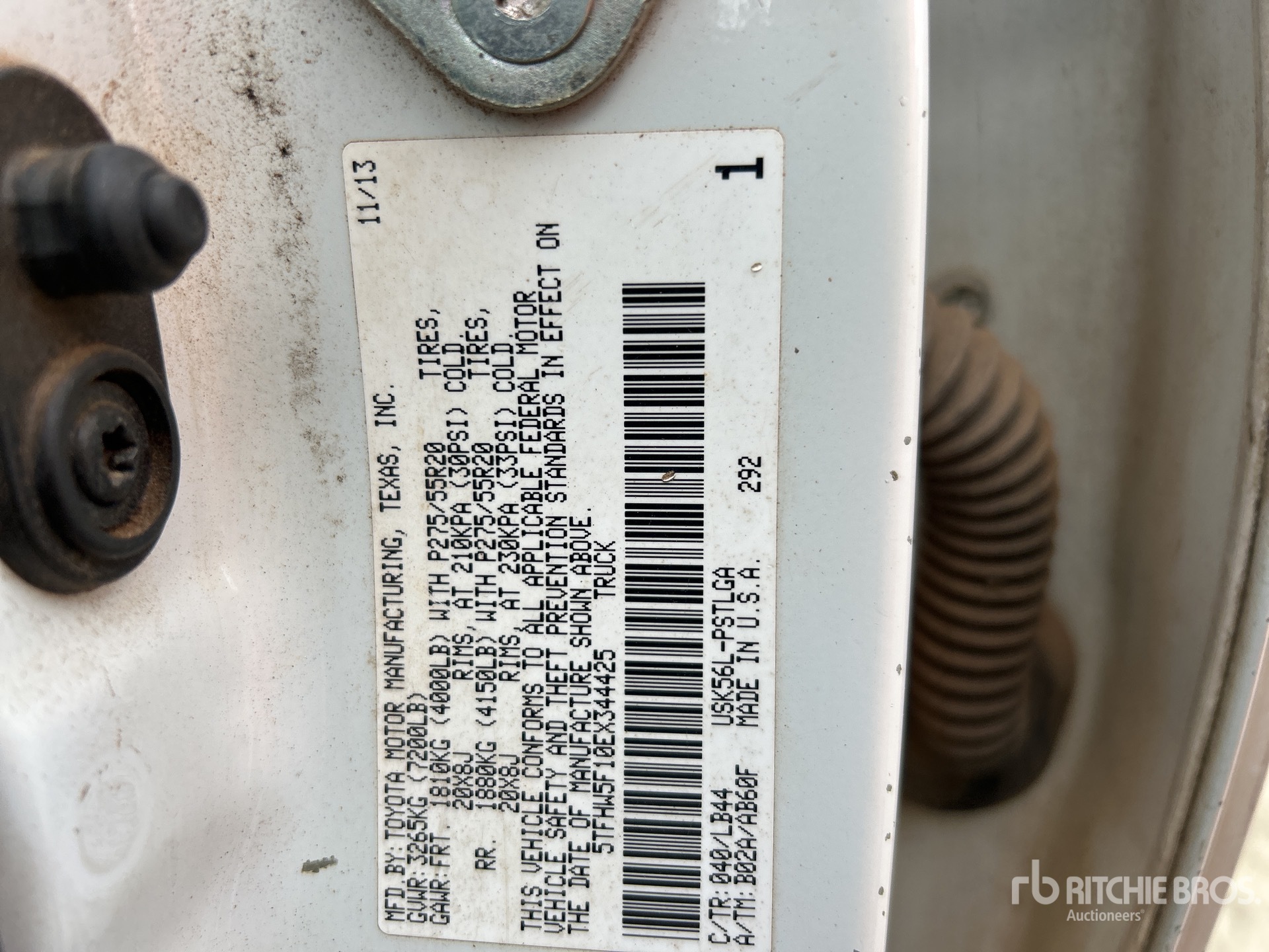 General Appearance with Serial Number / VIN