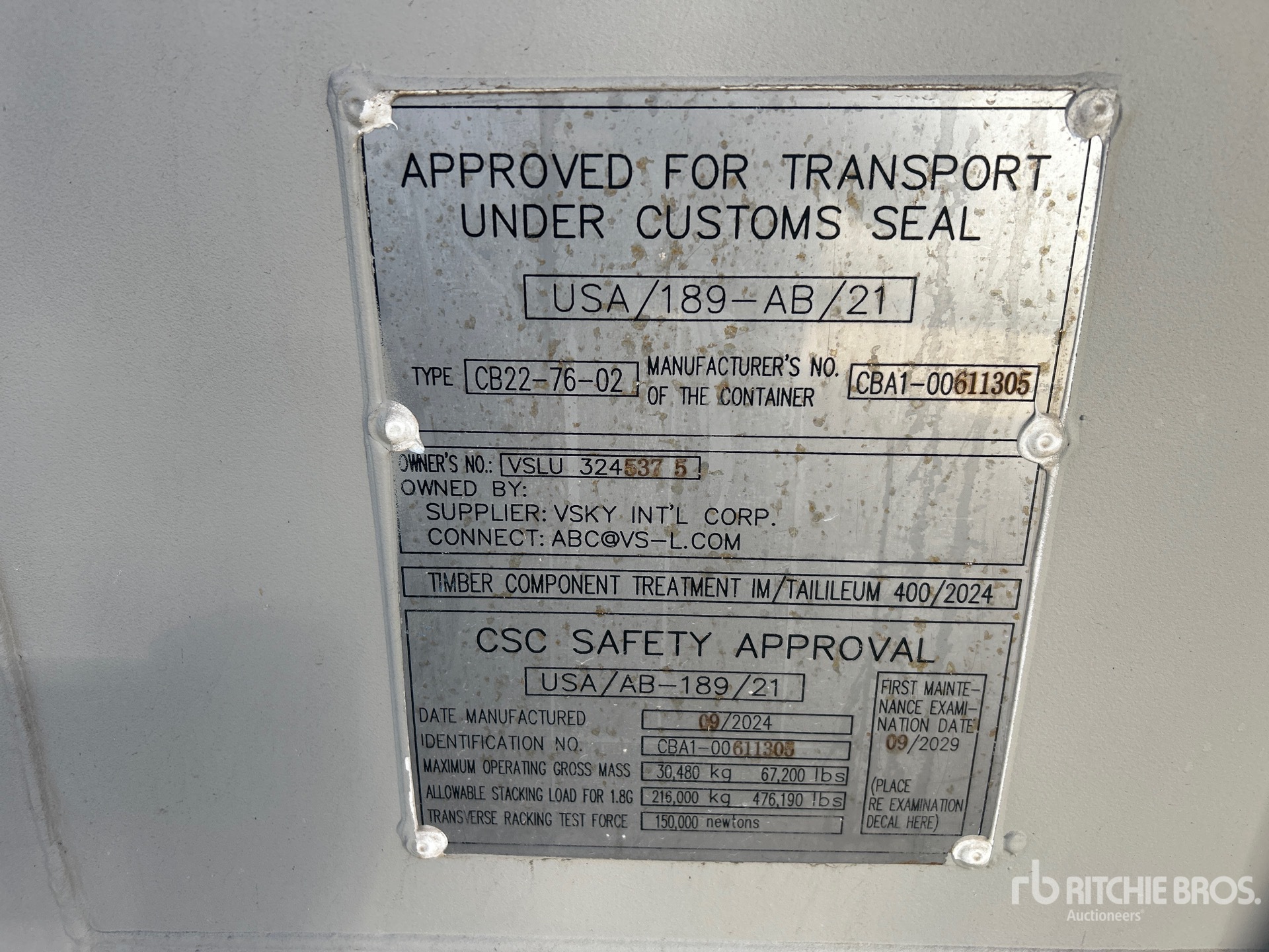 General Appearance with Serial Number / VIN