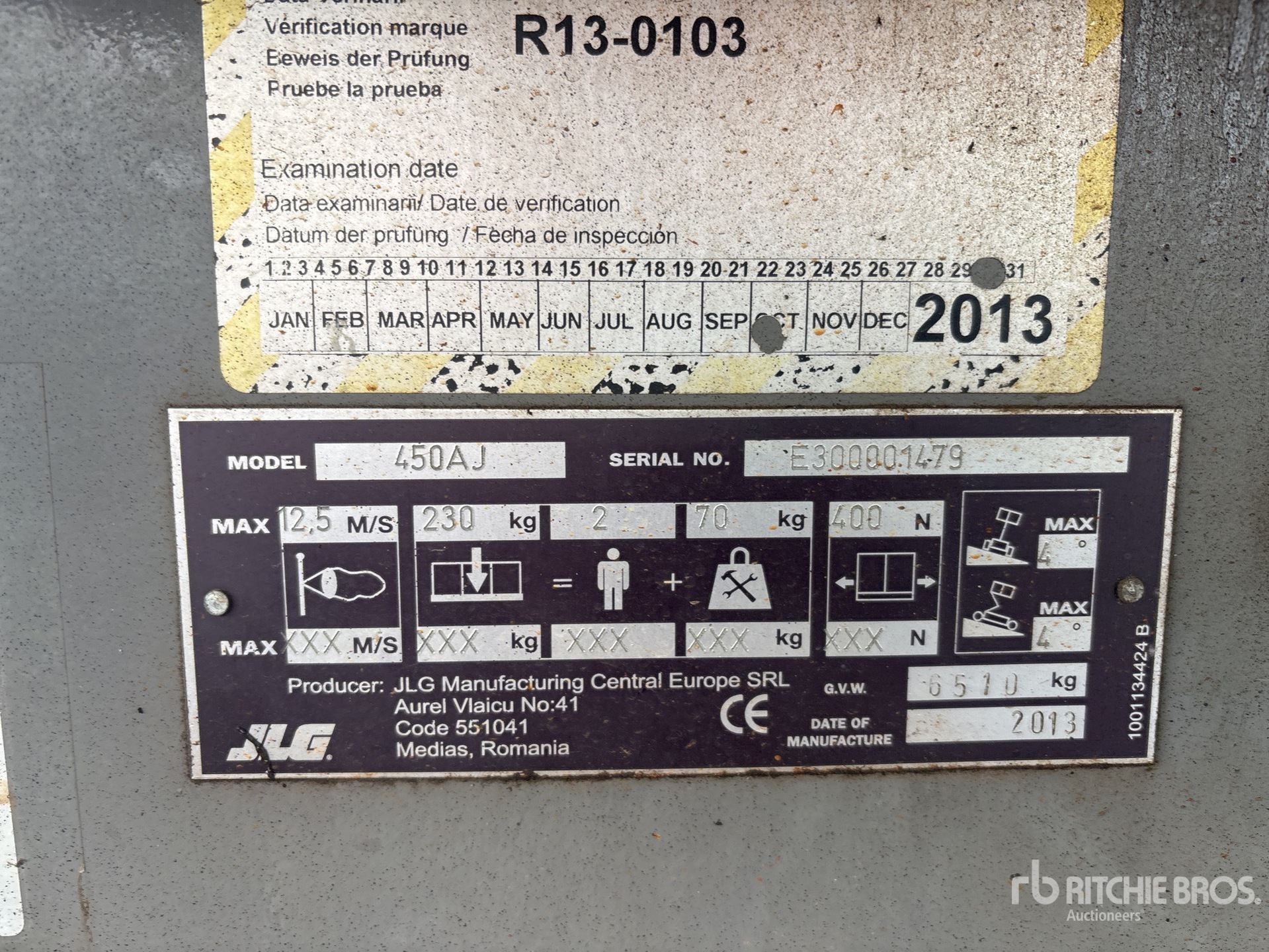 General Appearance with N.º de serie/VIN