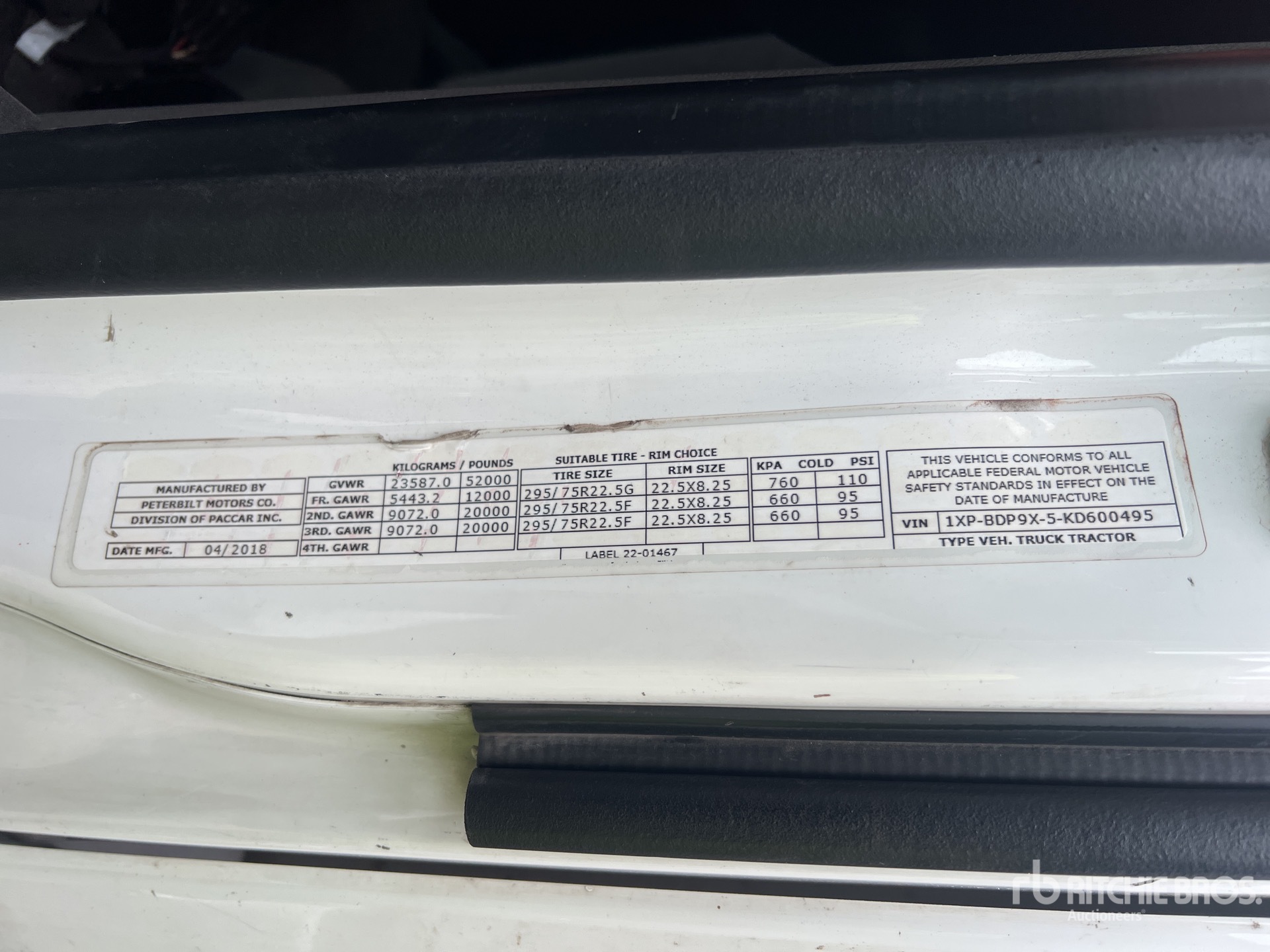 General Appearance with Serial Number / VIN