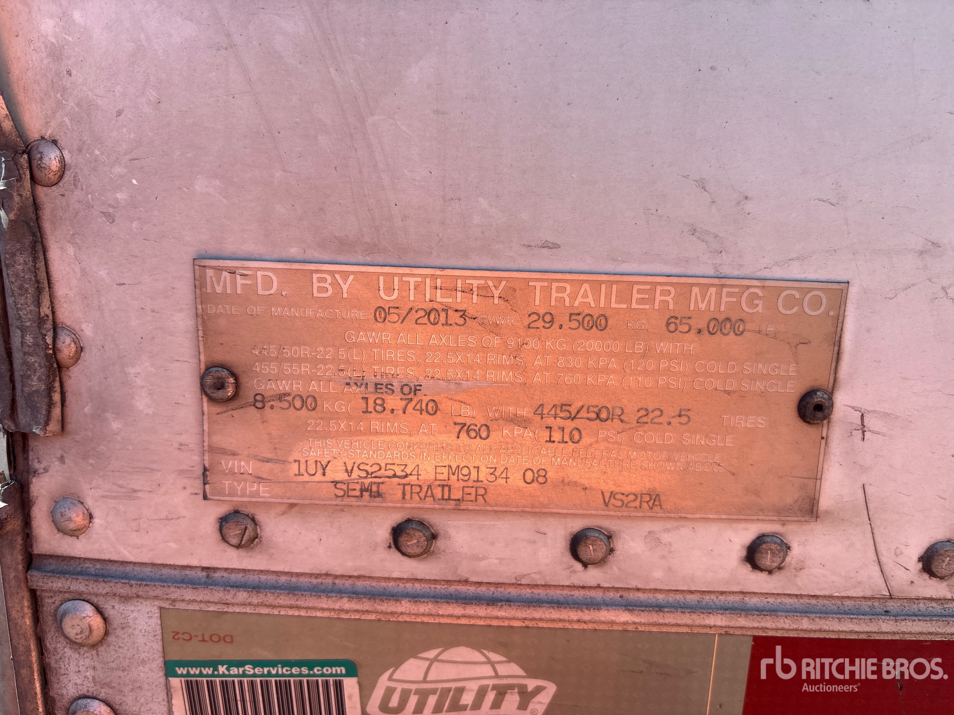 General Appearance with N.º de serie/VIN