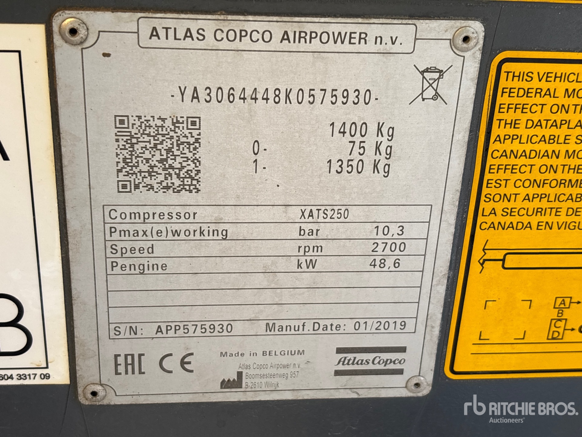 General Appearance with Serial Number / VIN