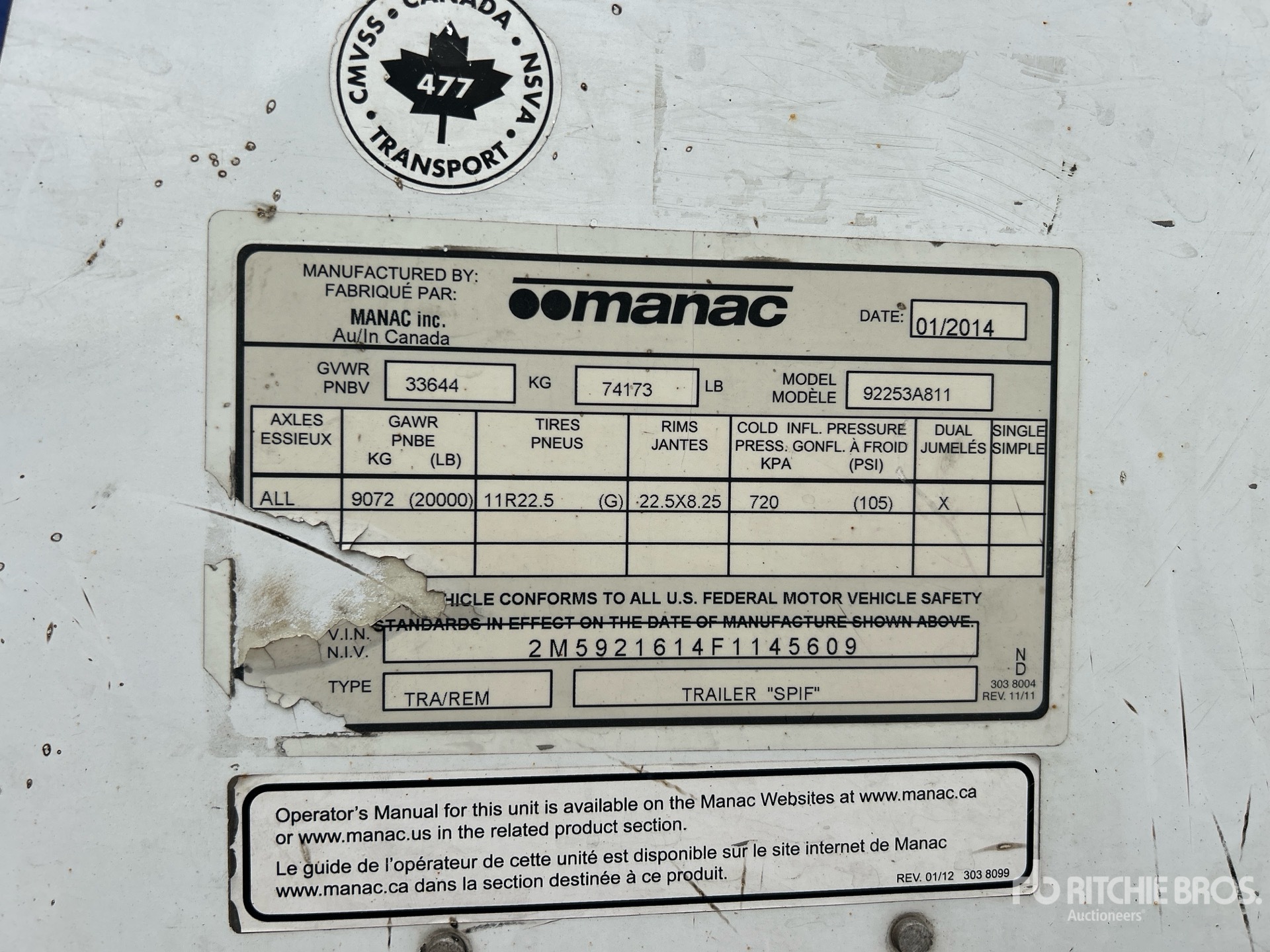 General Appearance with Serial Number / VIN