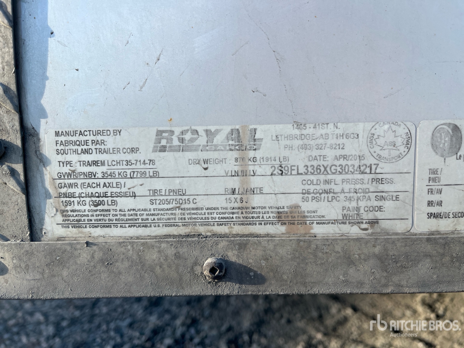 General Appearance with Serial Number / VIN