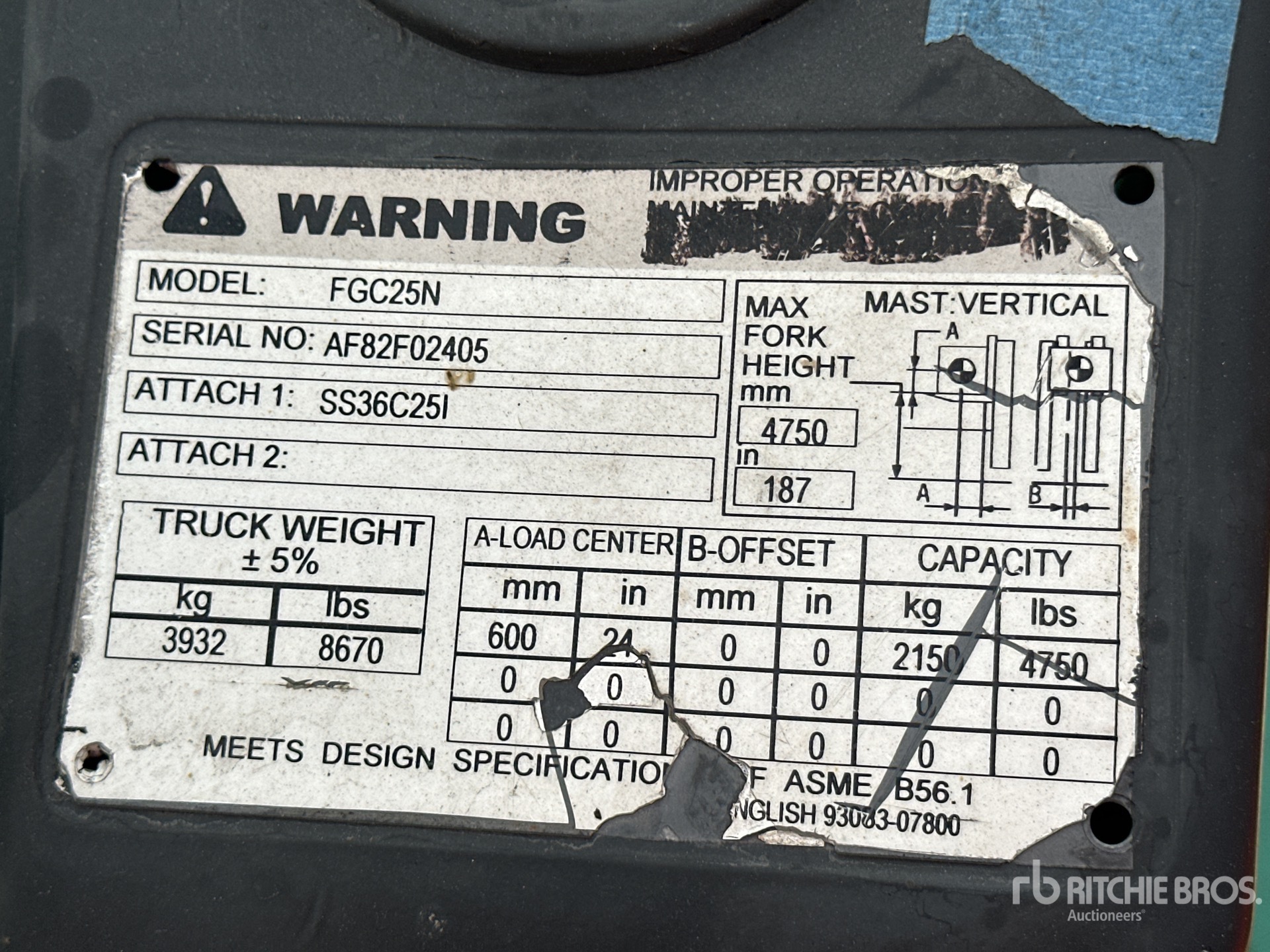 General Appearance with Serial Number / VIN