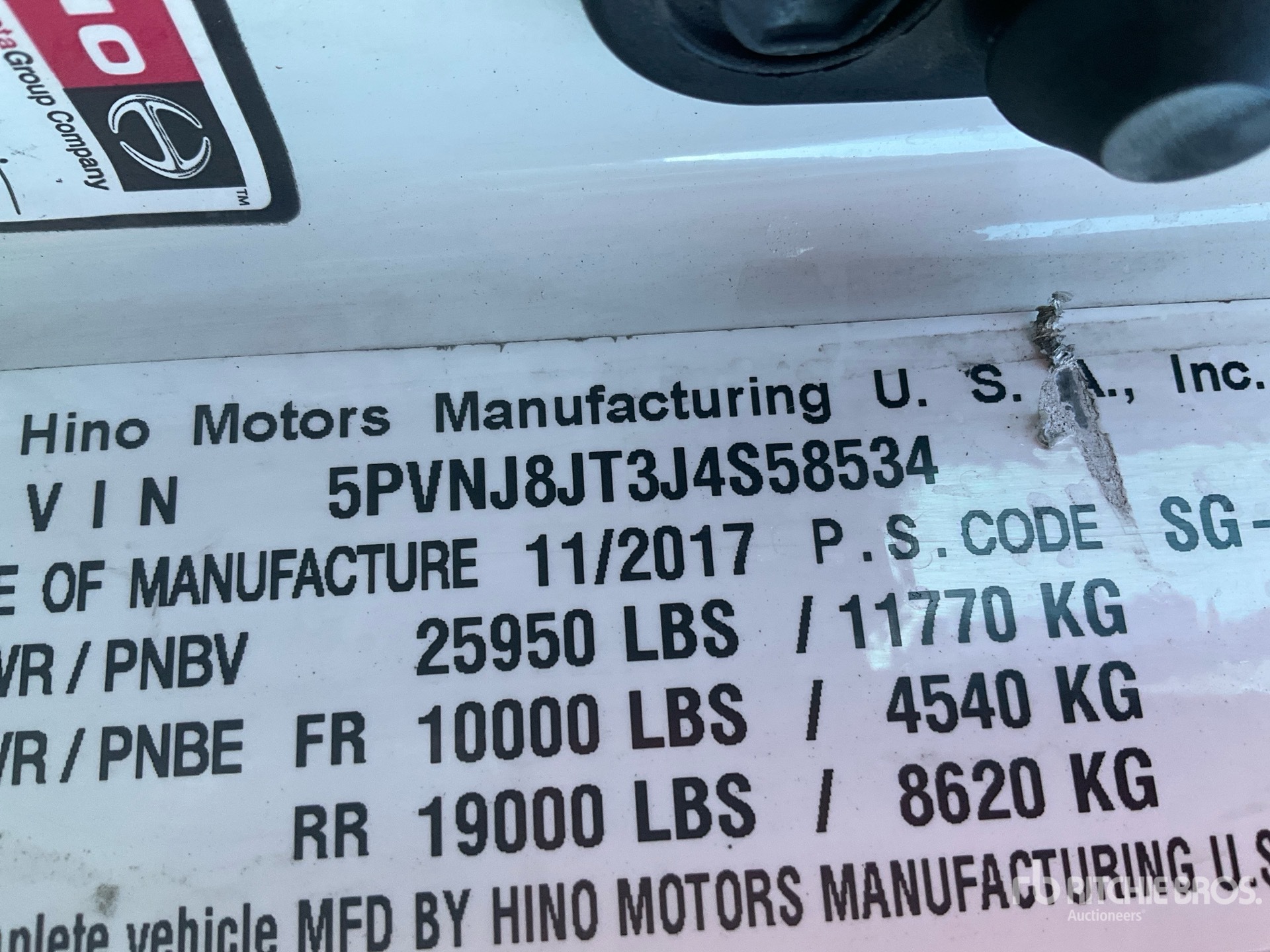 General Appearance with Serial Number / VIN