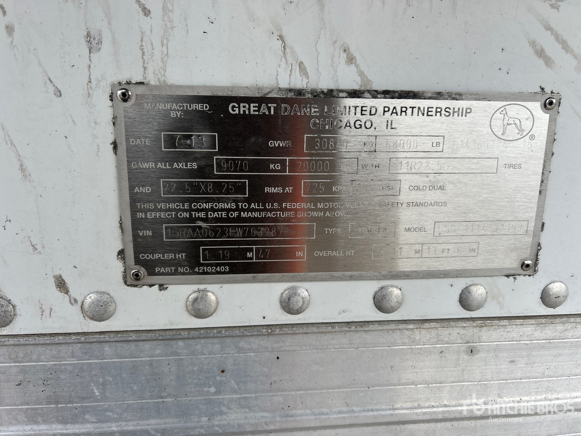 General Appearance with Serial Number / VIN