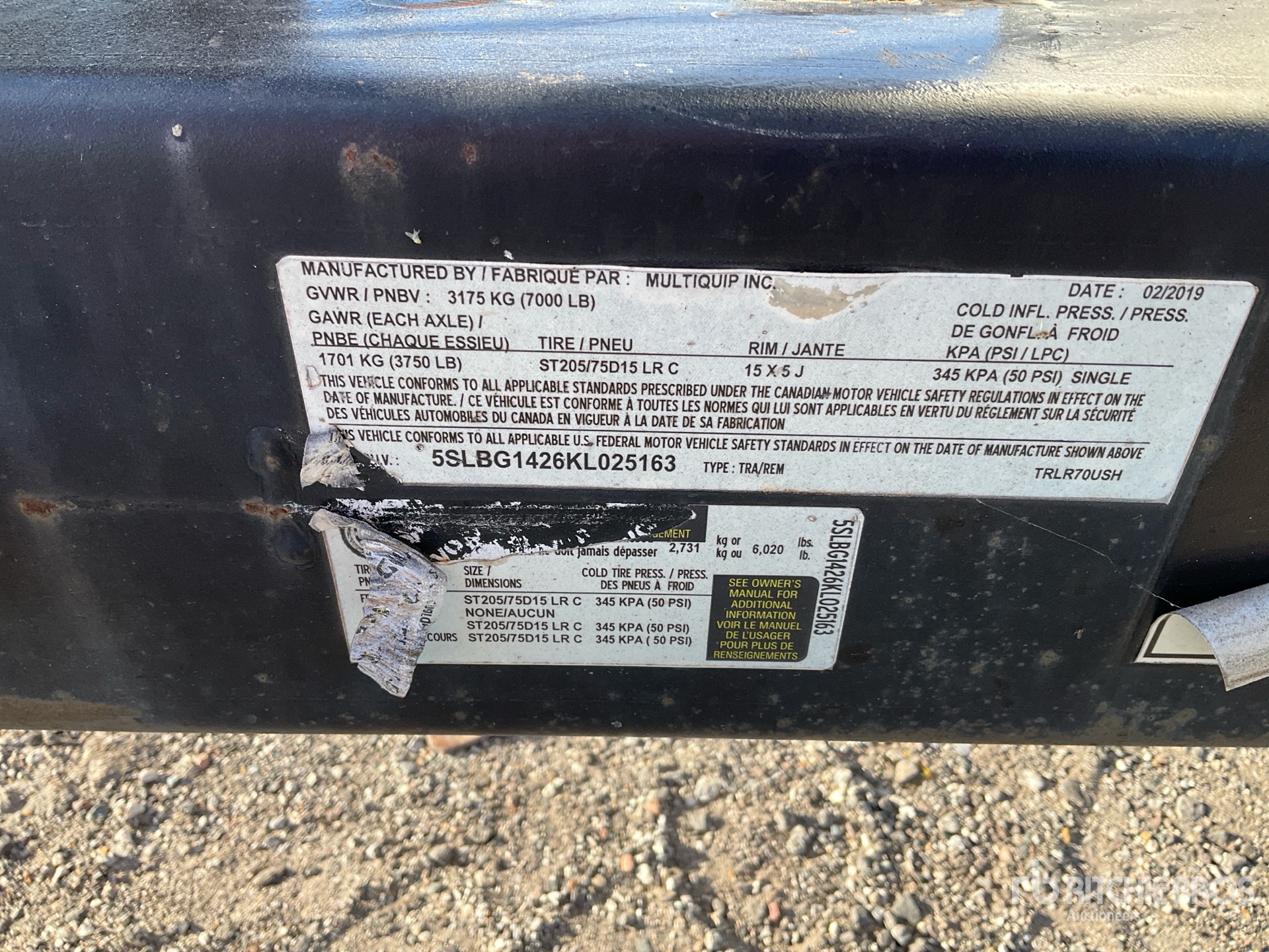 General Appearance with Serial Number / VIN