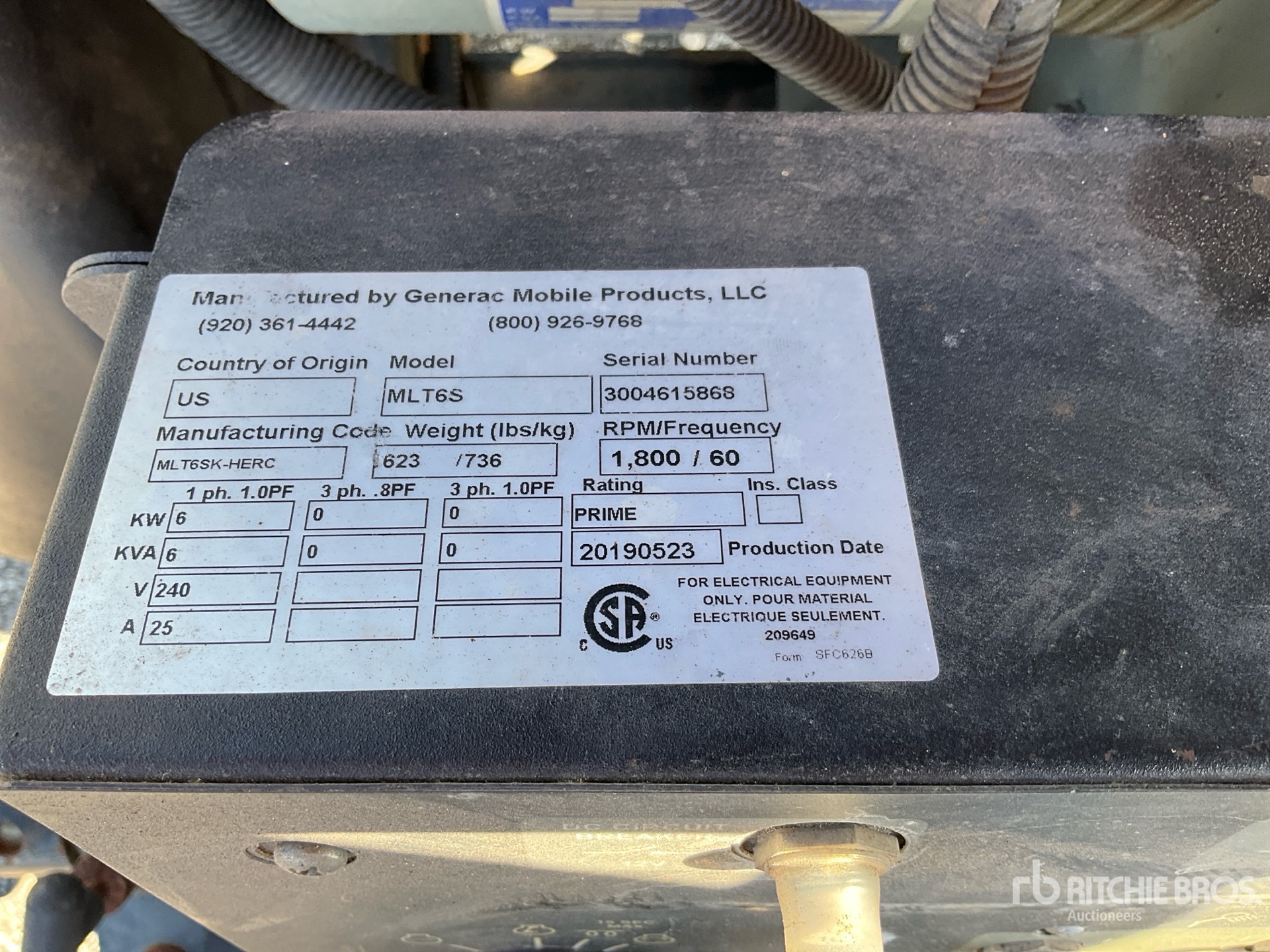 General Appearance with Unit Serial Number