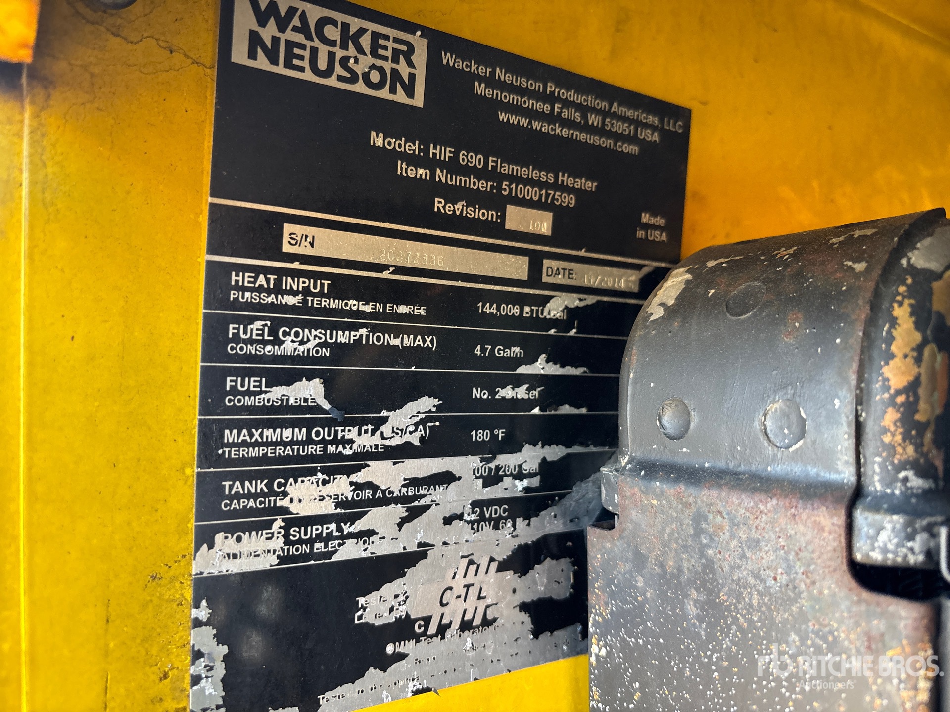 General Appearance with Unit Serial Number