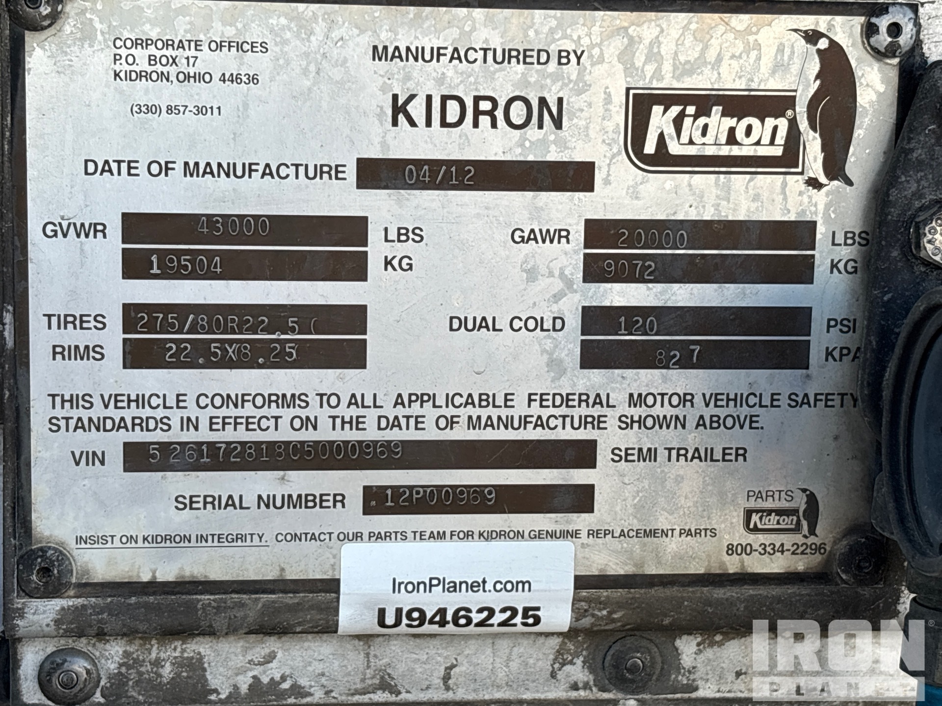 General Appearance with Numero seriale/numero d’identificazione del veicolo (VIN)