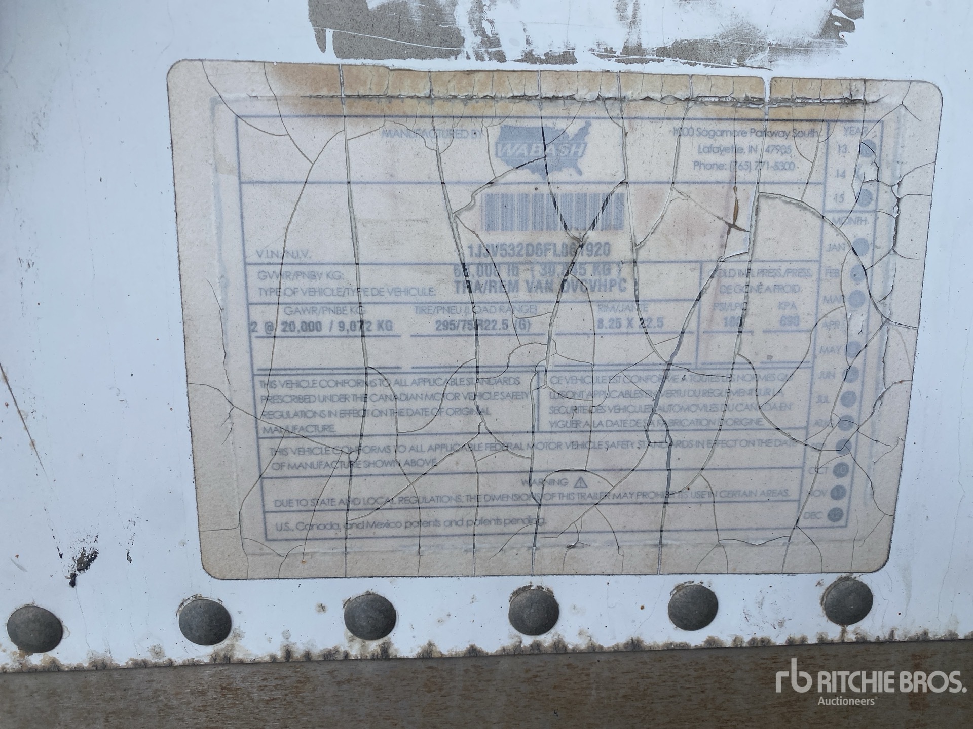 General Appearance with Serial Number / VIN