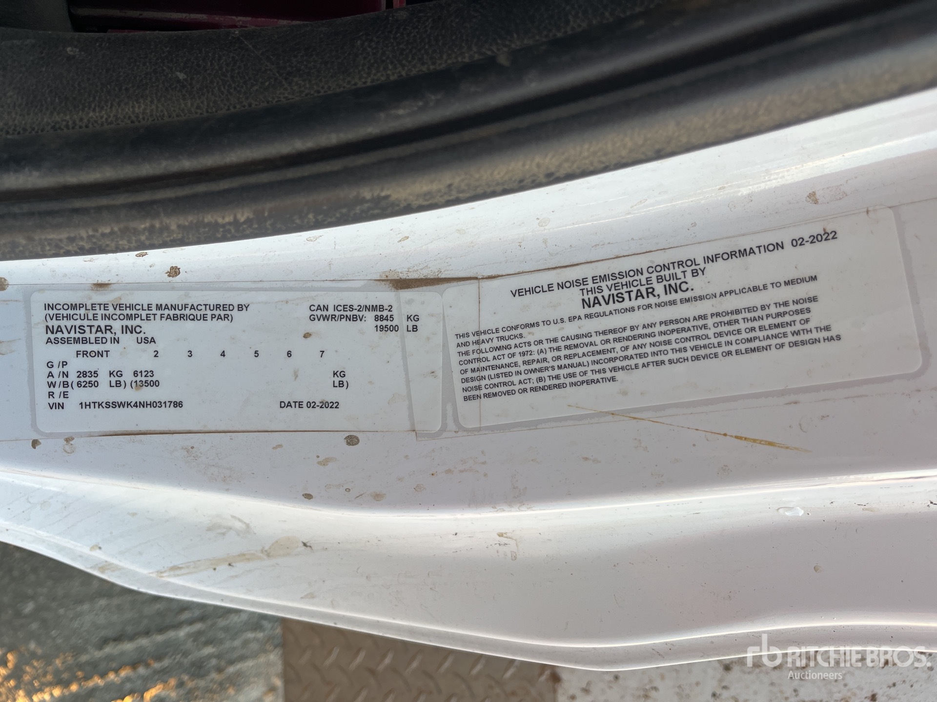 General Appearance with Serial Number / VIN