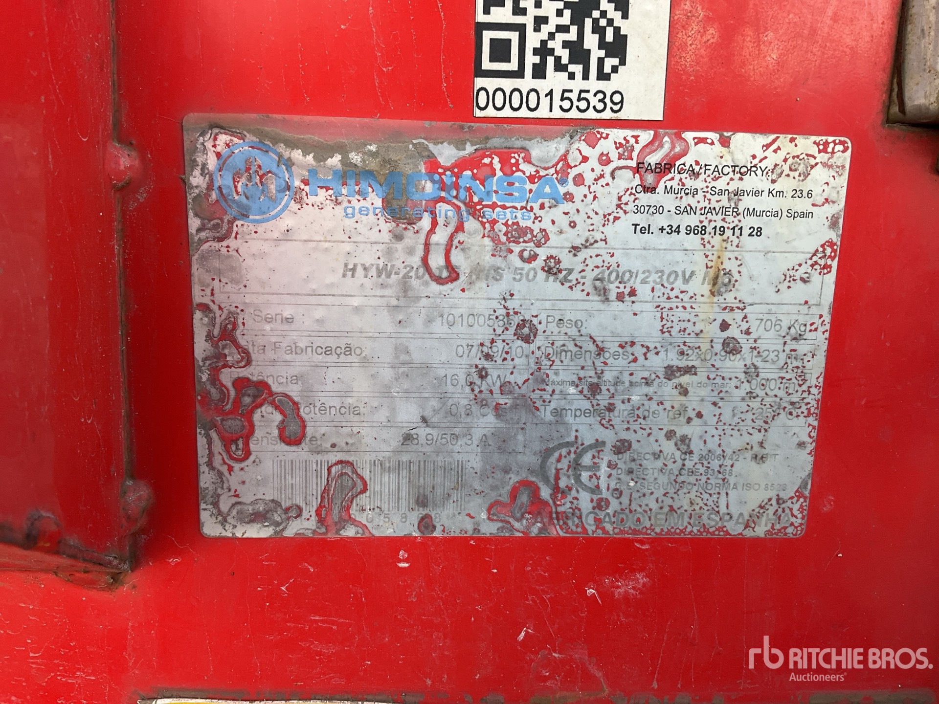 General Appearance with N.º de serie/VIN