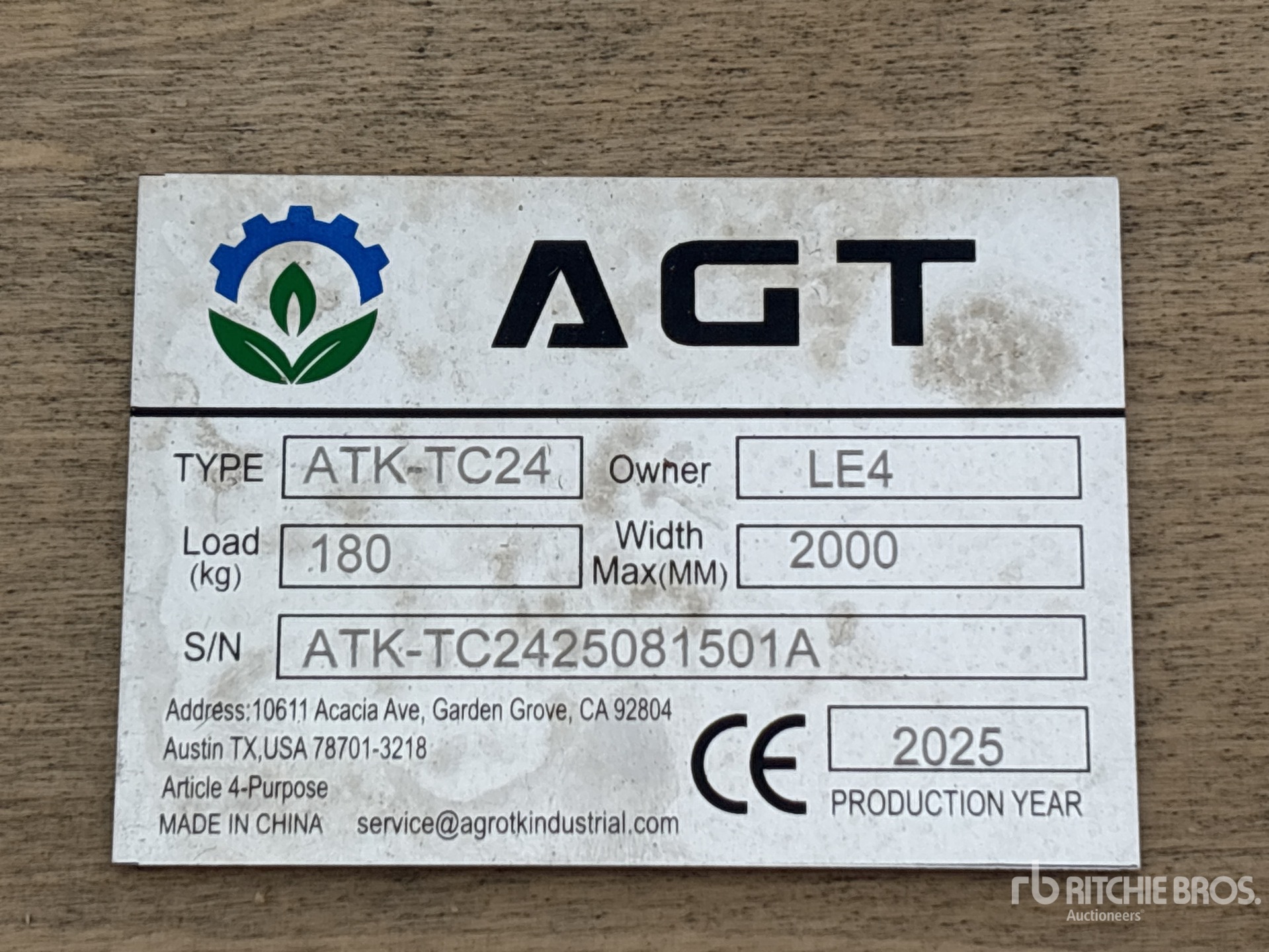General Appearance with Serial Number / VIN
