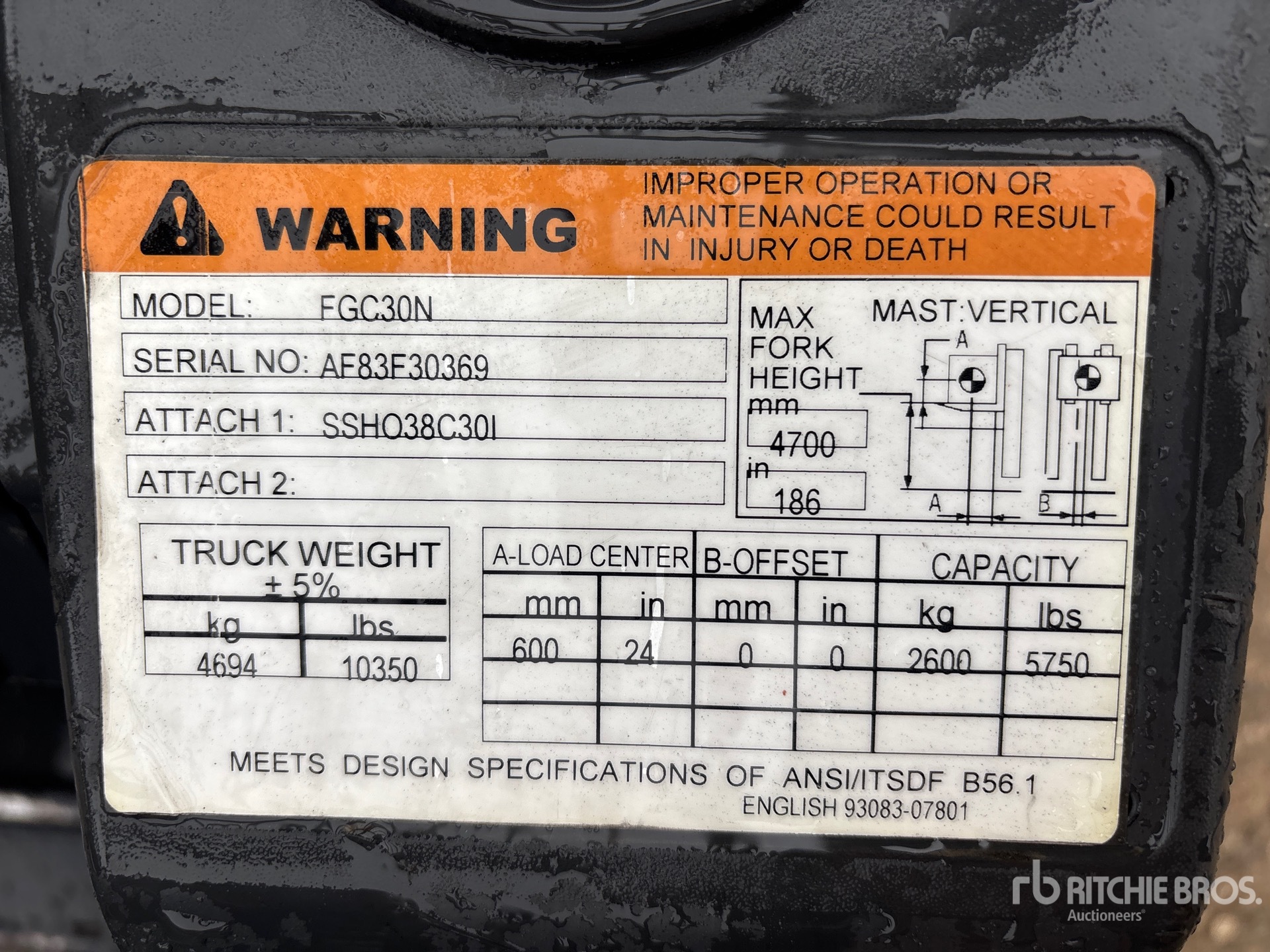 General Appearance with Serial Number / VIN