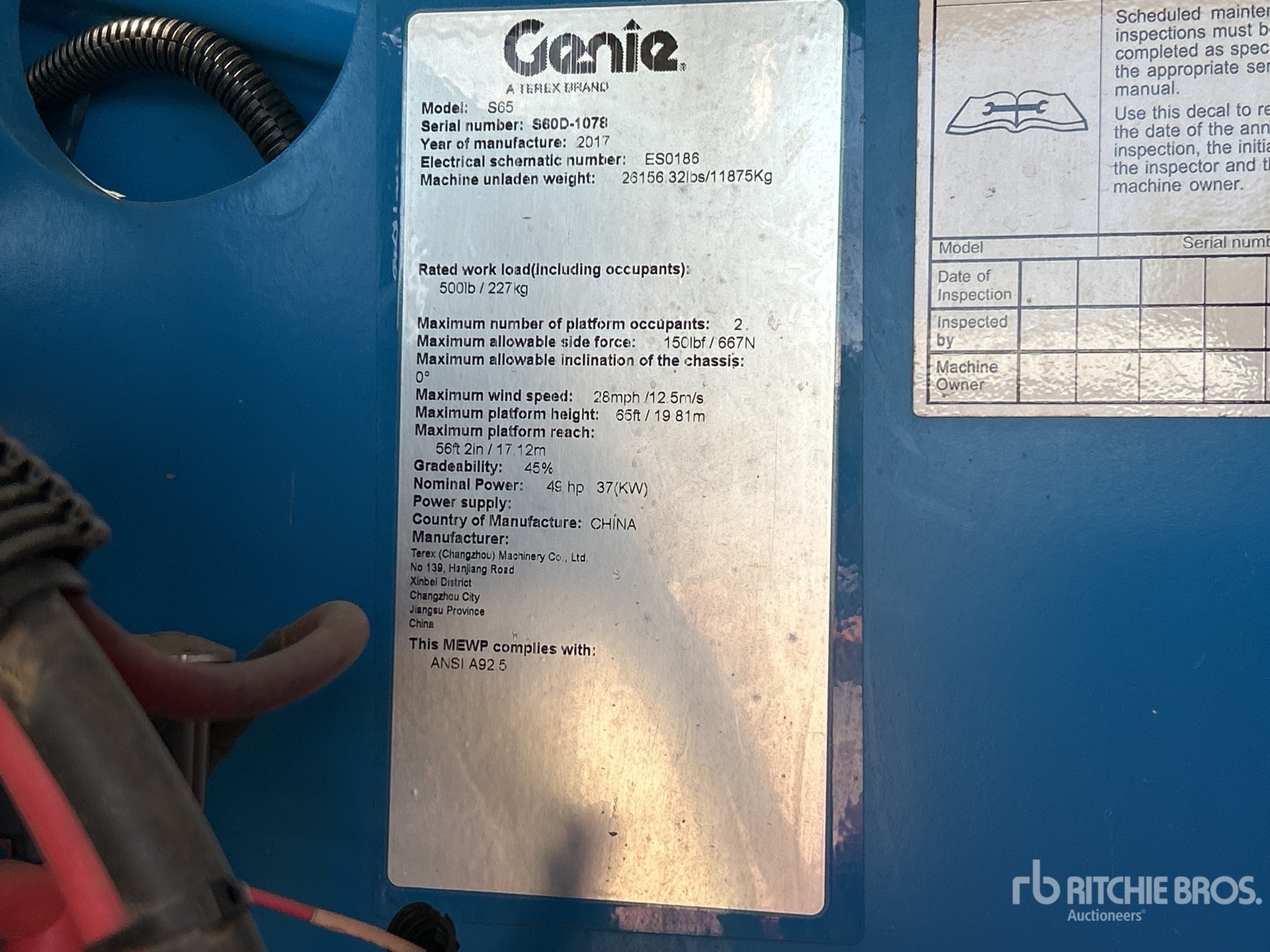 General Appearance with Serial Number / VIN