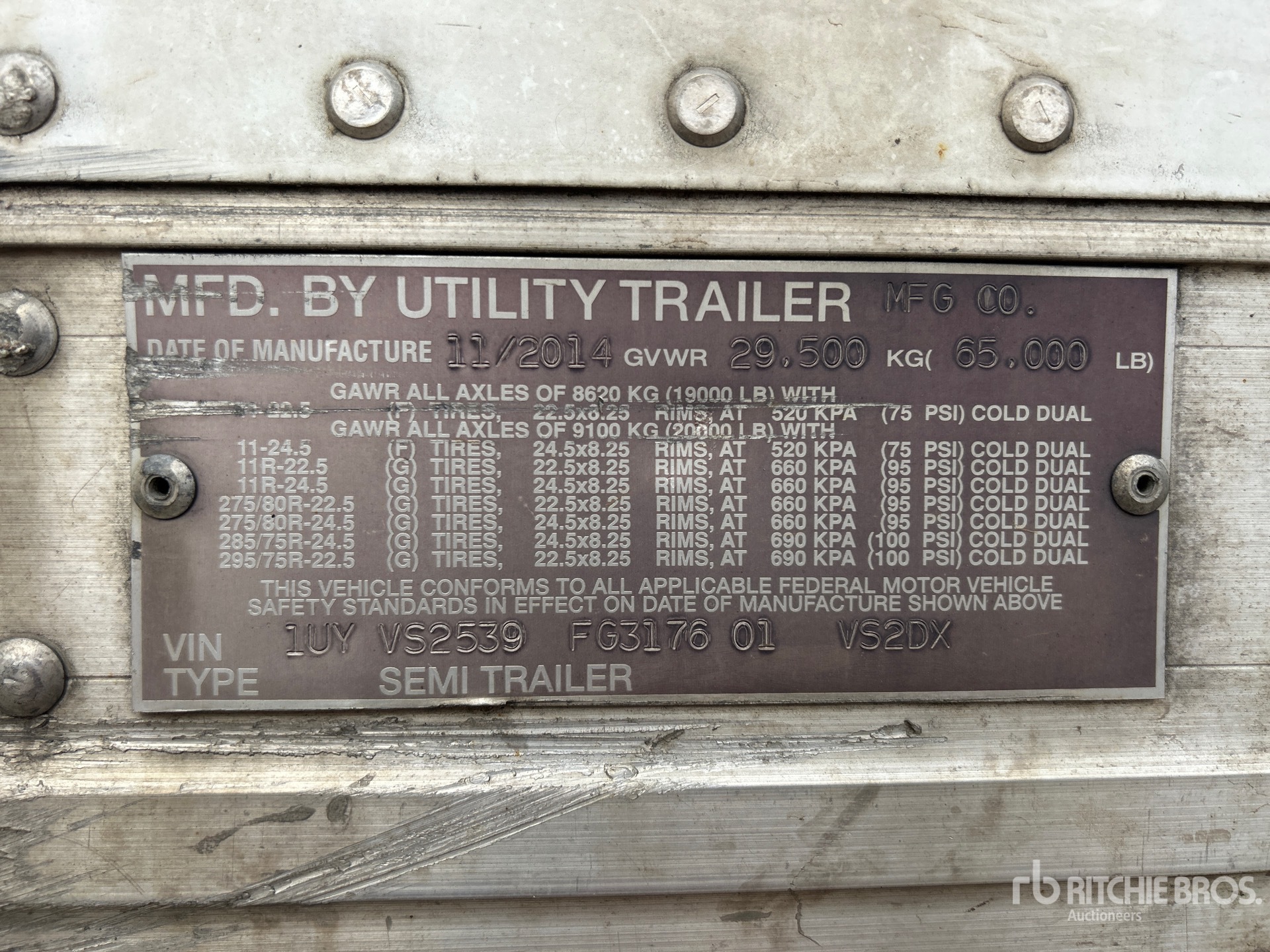 General Appearance with Serial Number / VIN