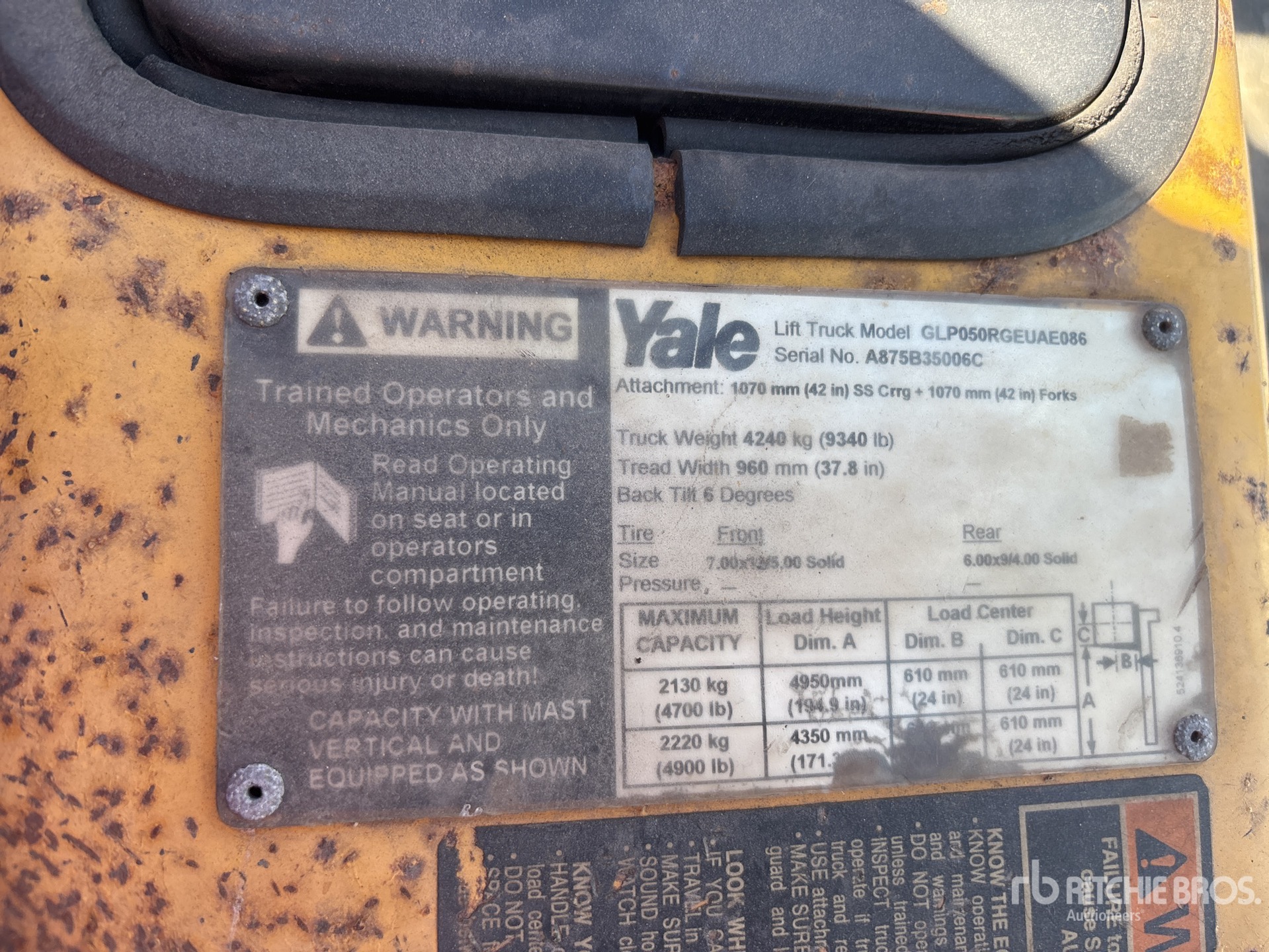 General Appearance with N.º de serie/VIN