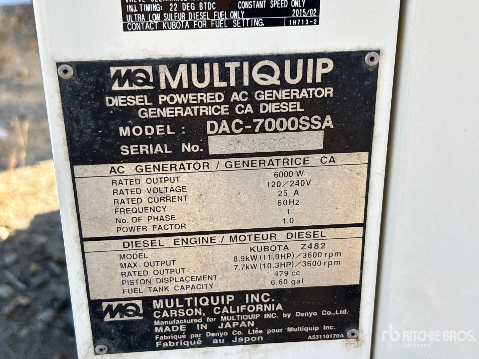 General Appearance with Serial Number / VIN