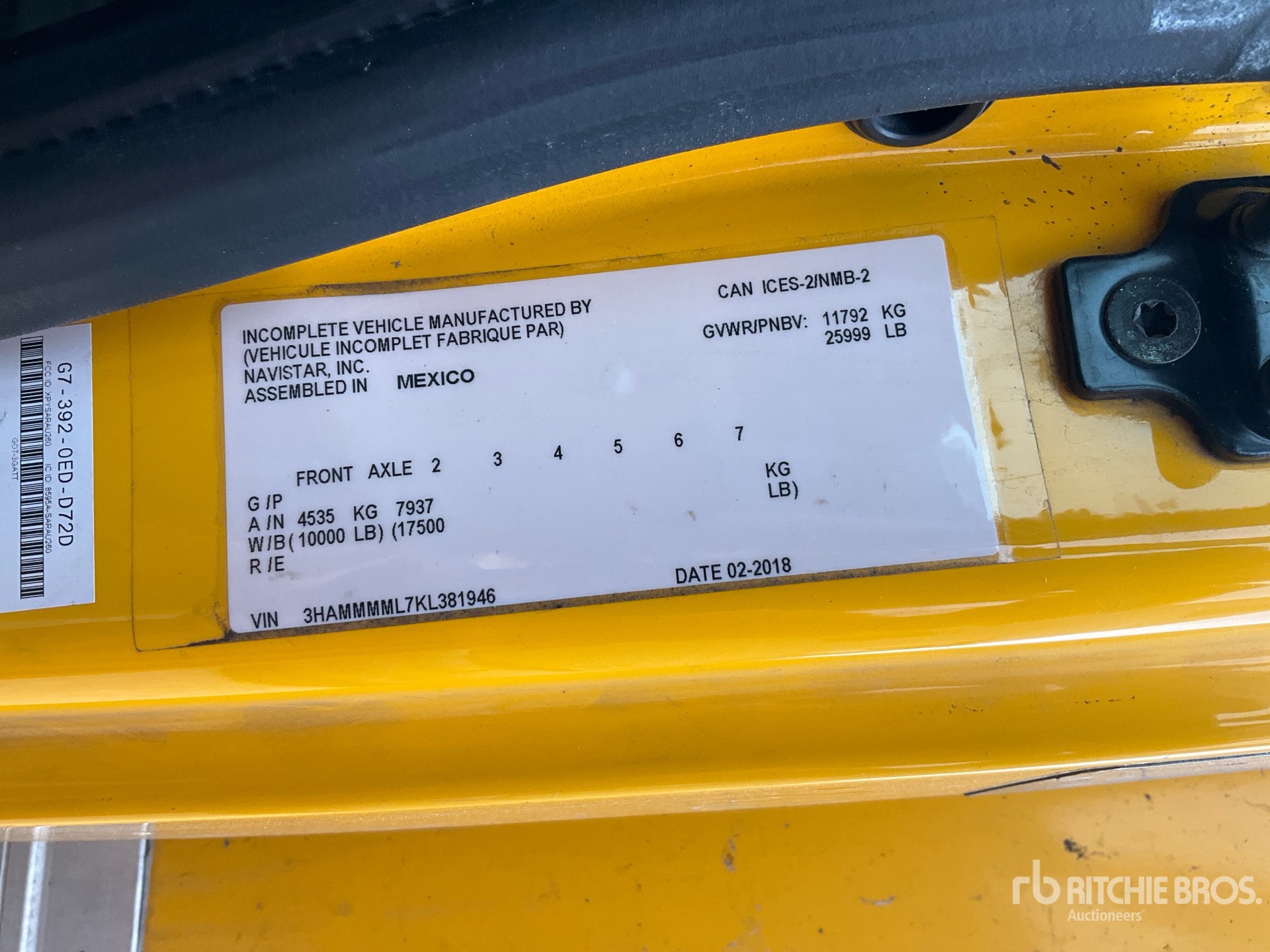 General Appearance with Serial Number / VIN