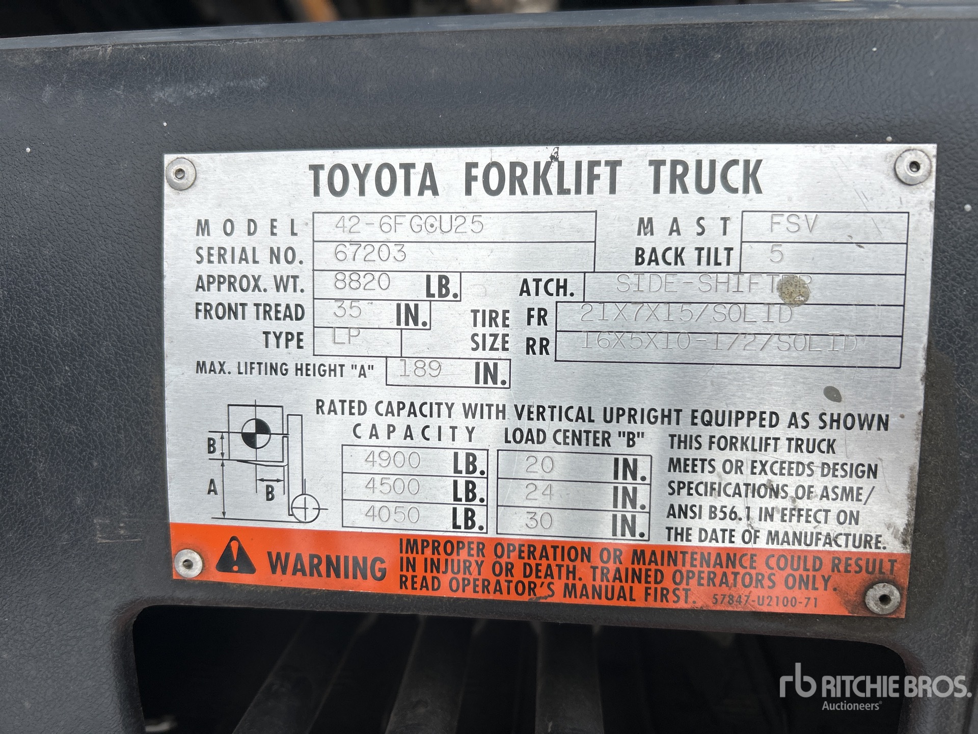 General Appearance with Serial Number / VIN