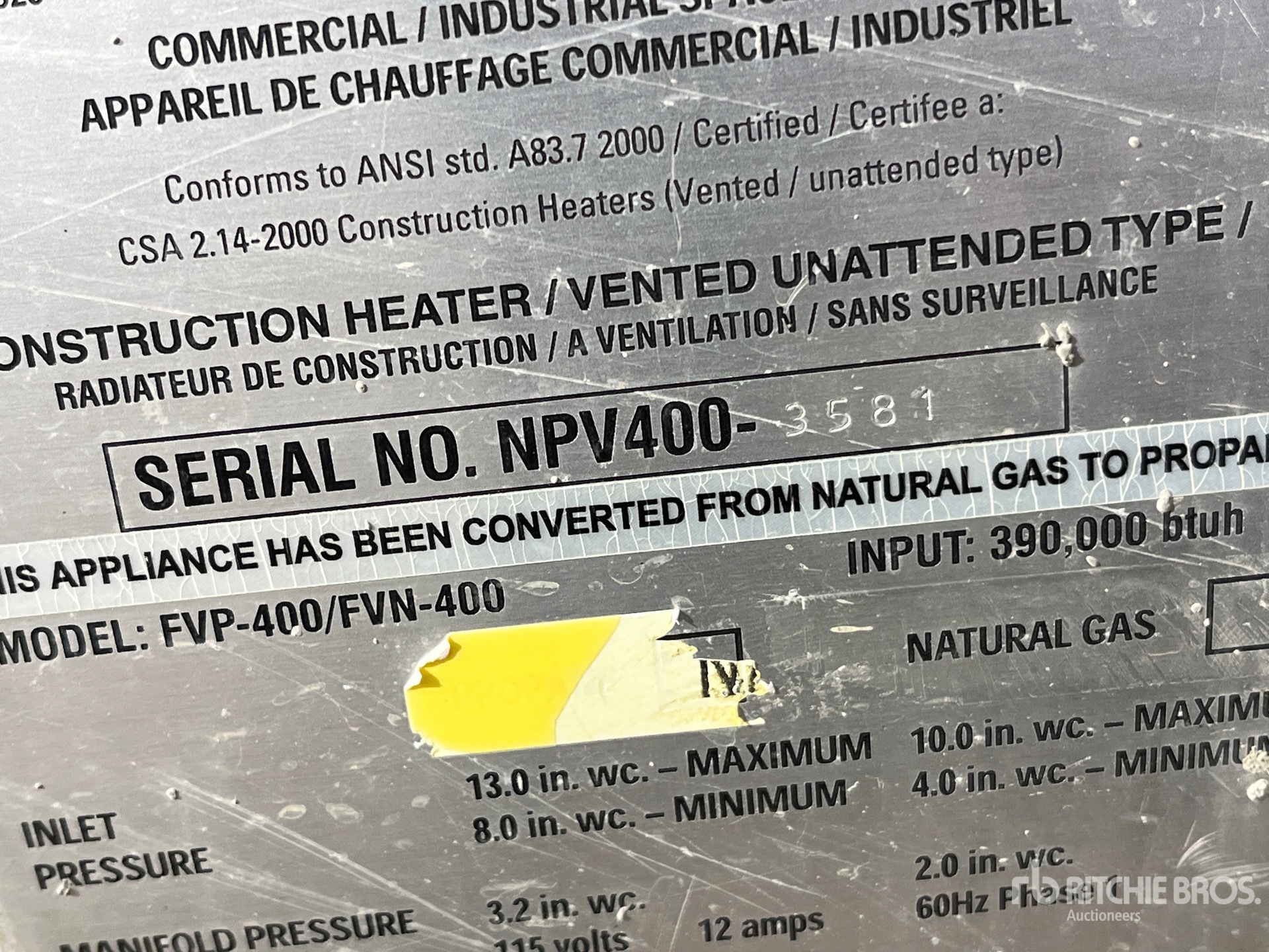 General Appearance with Serial Number / VIN
