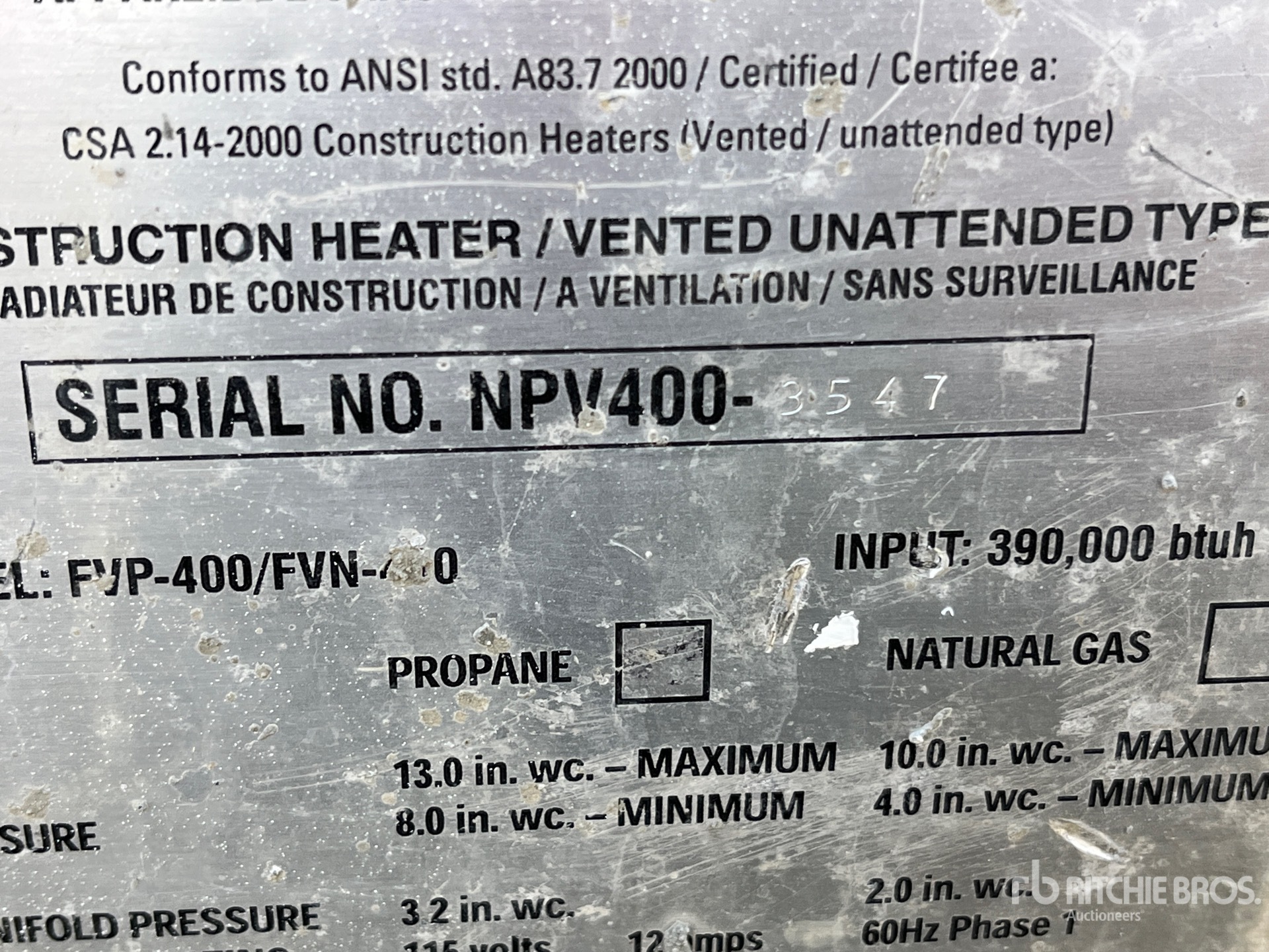 General Appearance with Serial Number / VIN