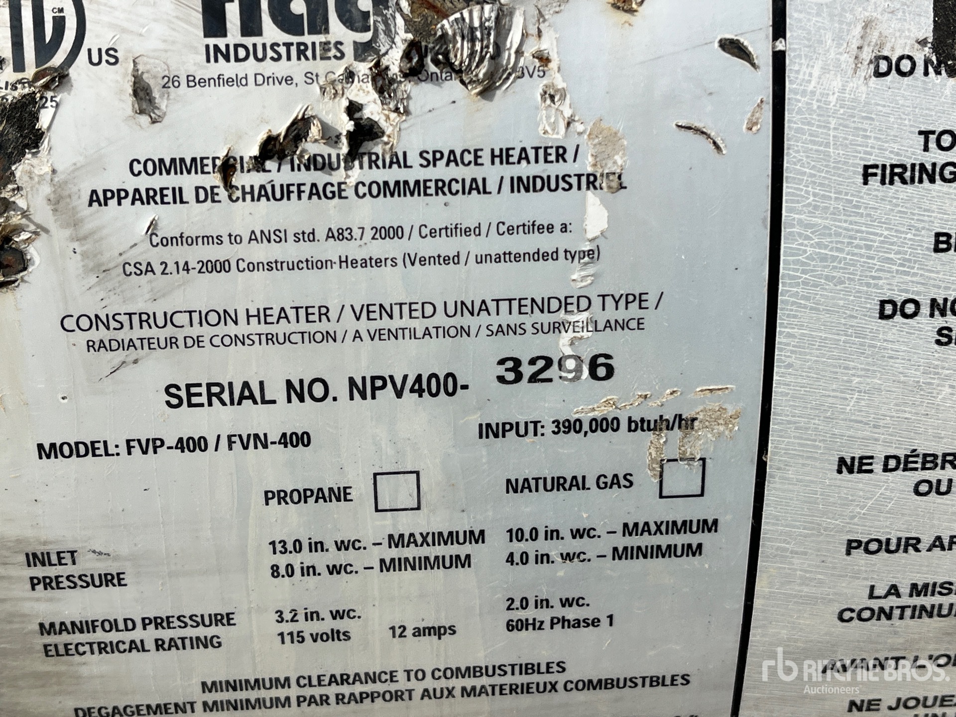 General Appearance with Serial Number / VIN