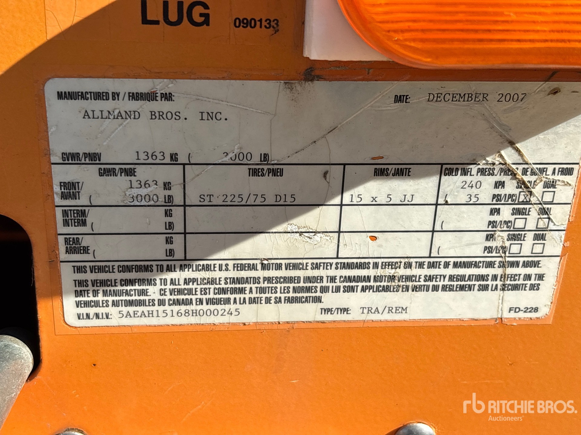 General Appearance with Serial Number / VIN