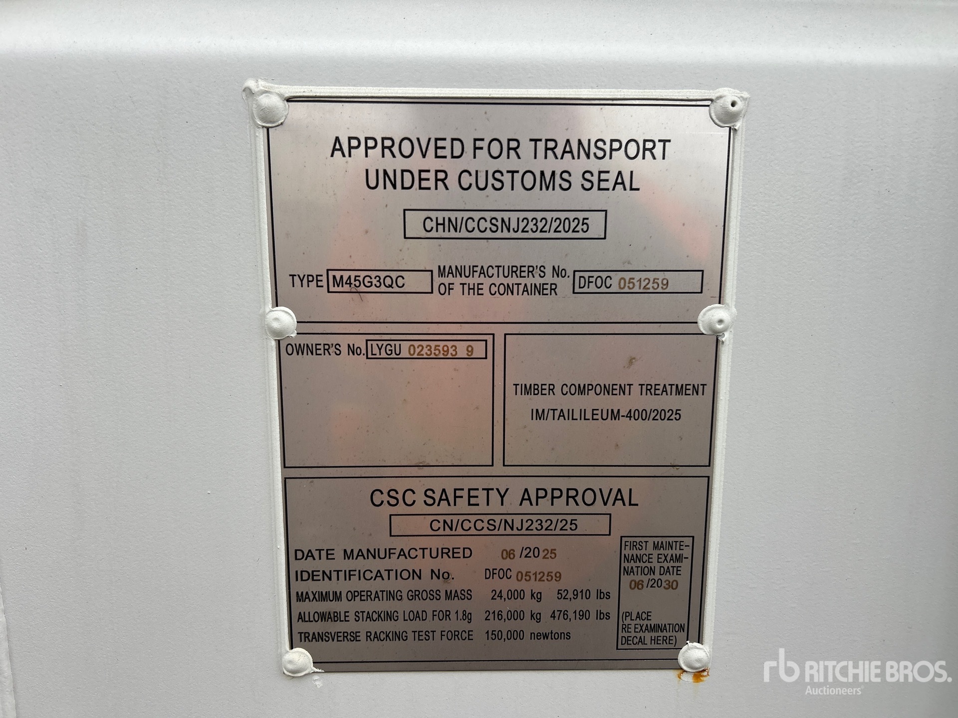 General Appearance with Numéro de série/Numéro d'identification du véhicule automobile