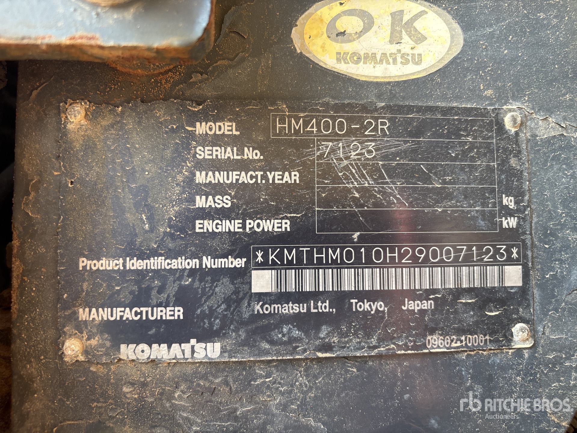 General Appearance with Serial Number / VIN