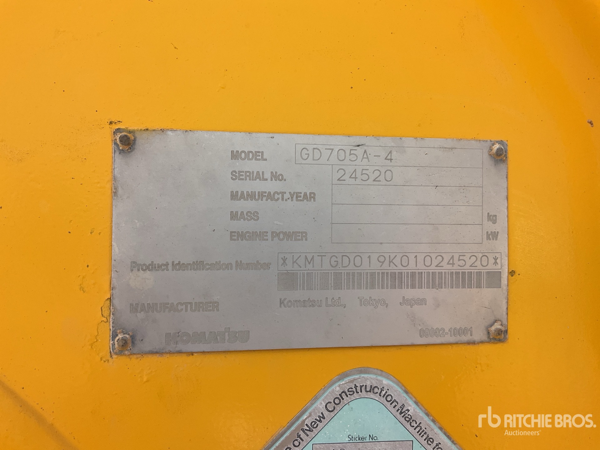 General Appearance with Serial Number / VIN