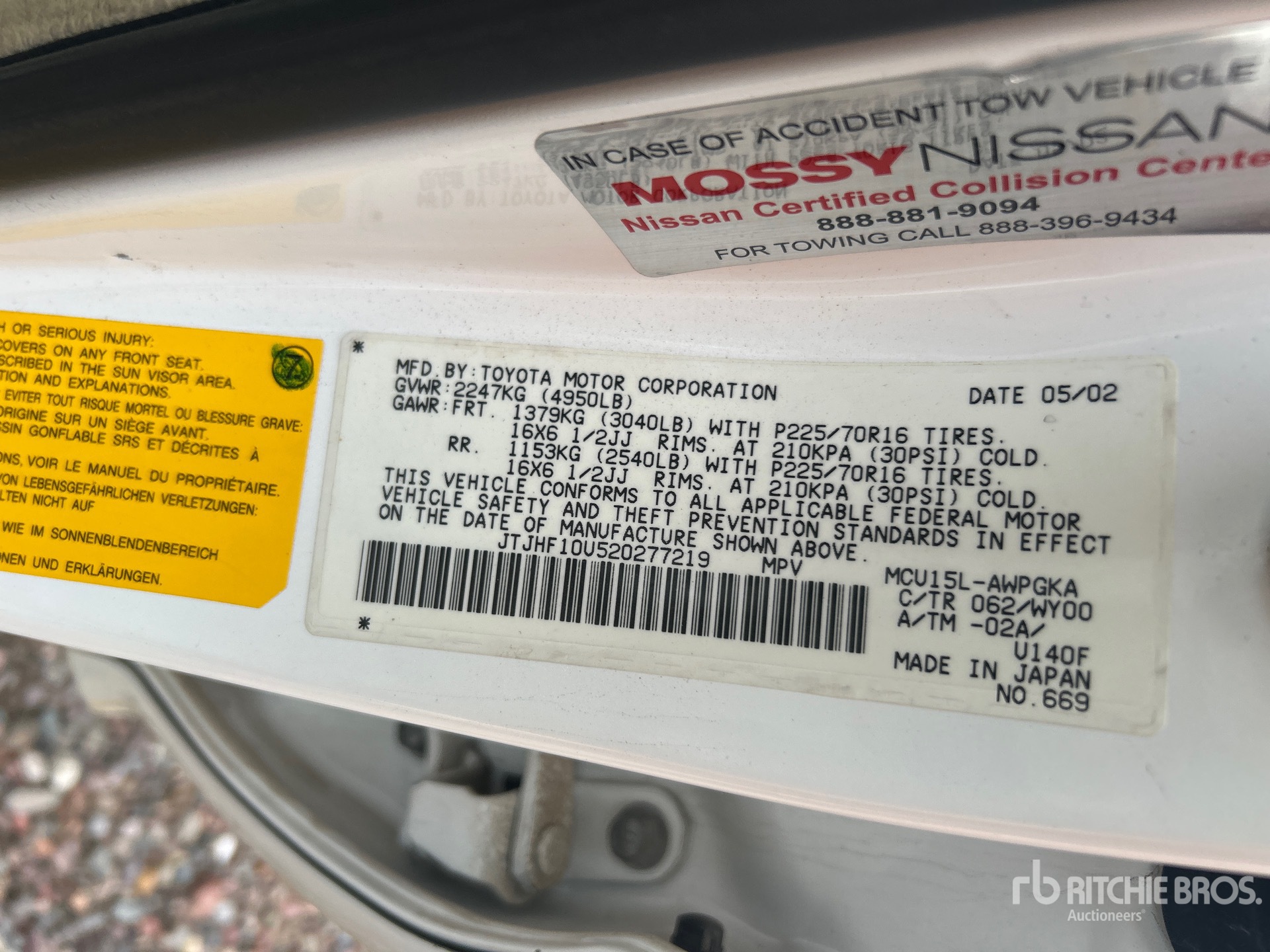 General Appearance with Numer seryjny/numer identyfikacyjny pojazdu