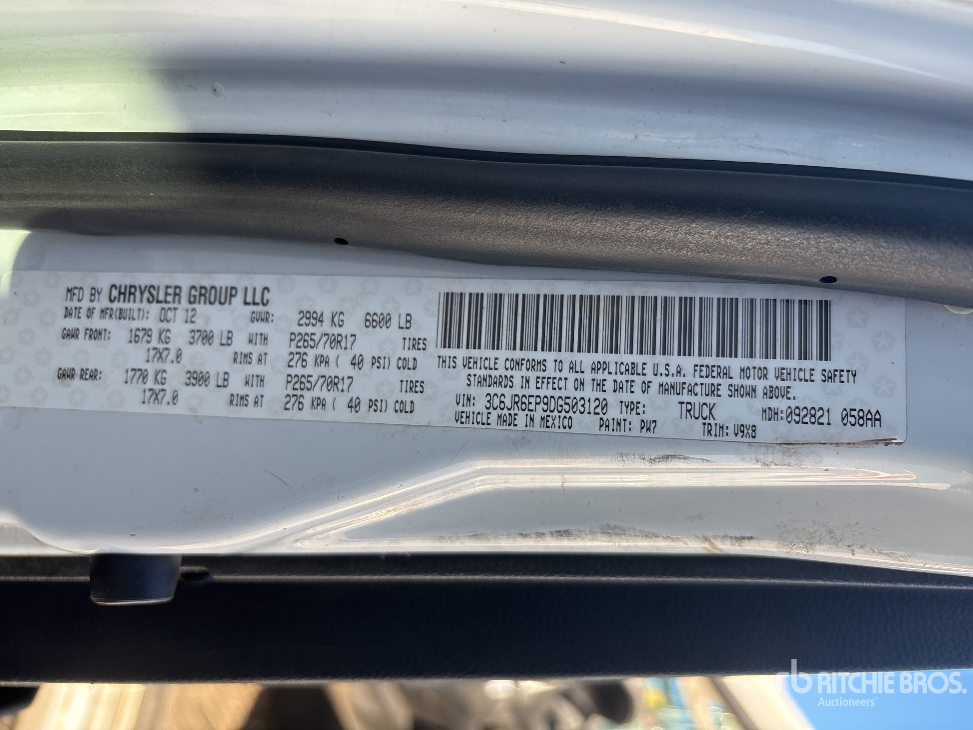 General Appearance with Serial Number / VIN
