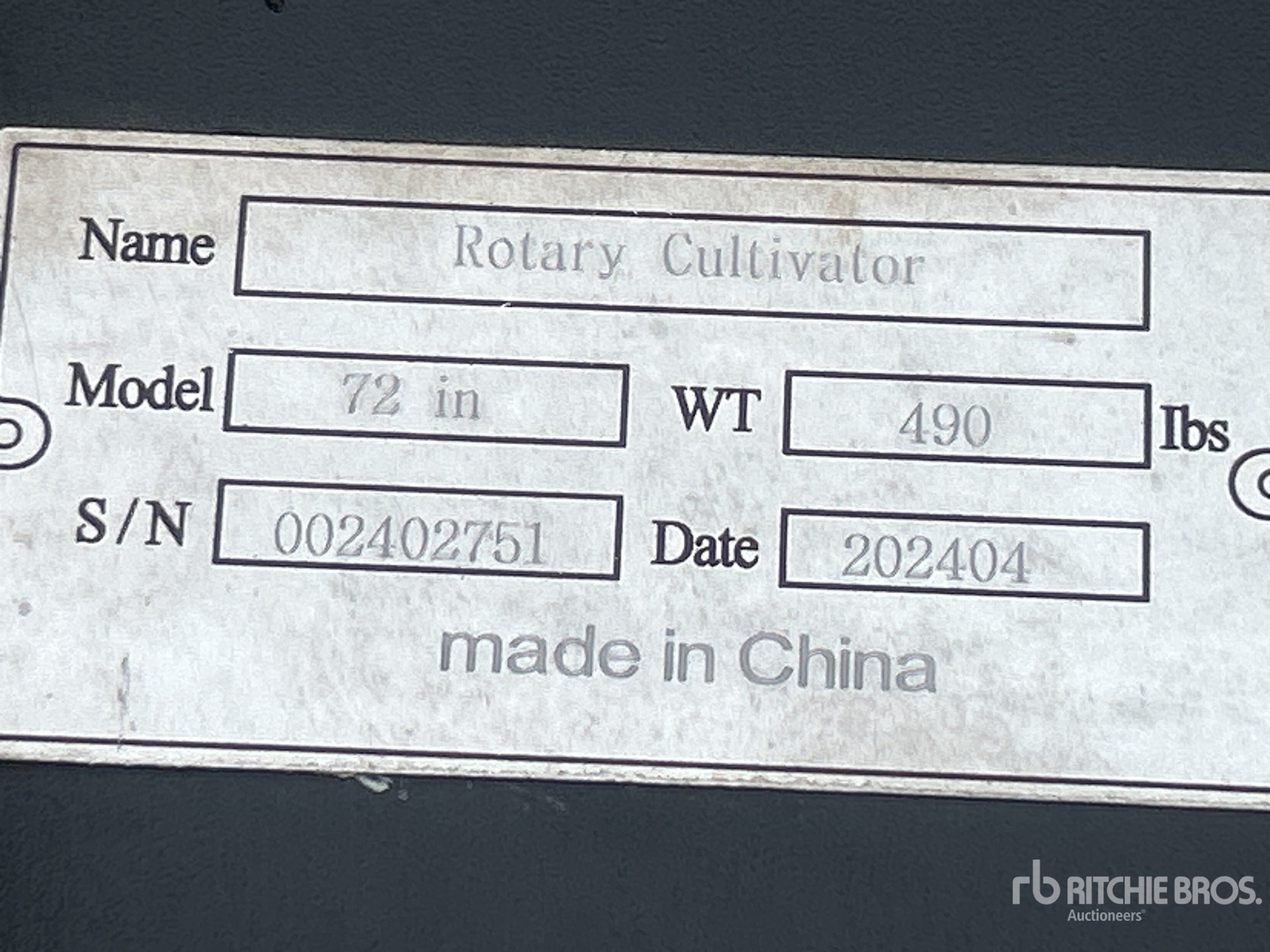 General Appearance with Serial Number / VIN