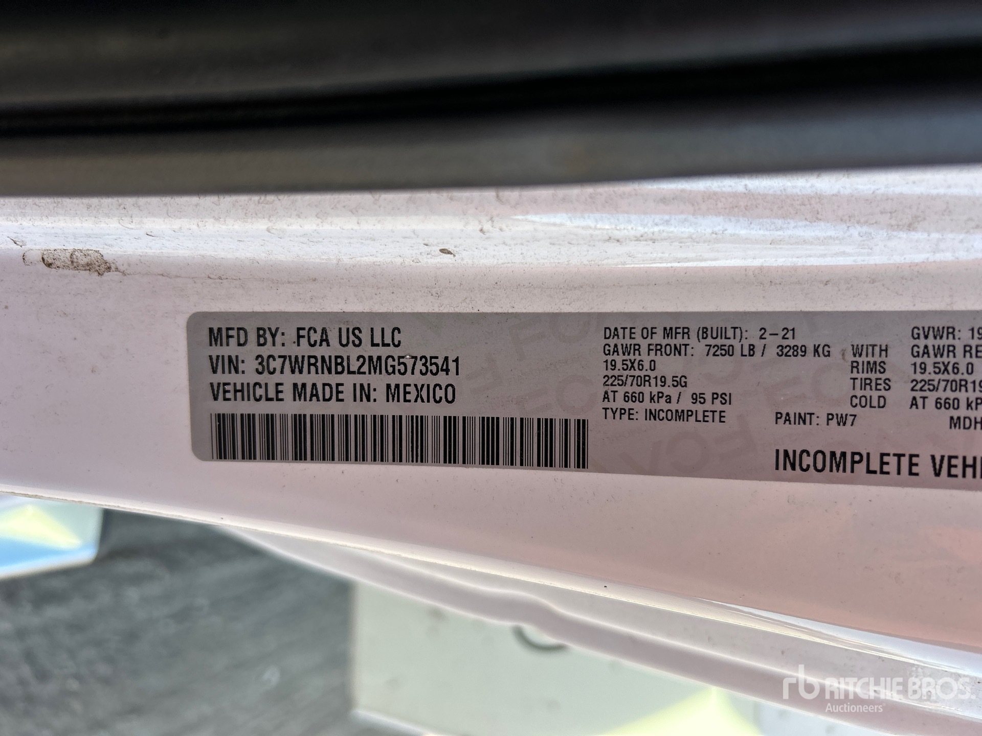 General Appearance with Numéro de série/Numéro d'identification du véhicule automobile