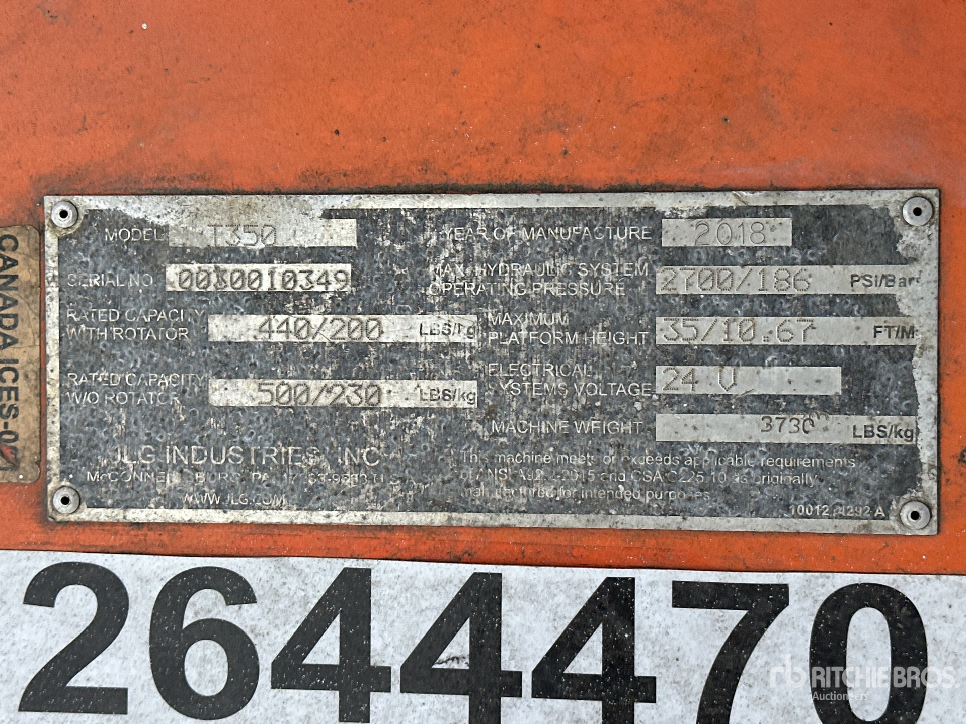 General Appearance with Serial Number / VIN