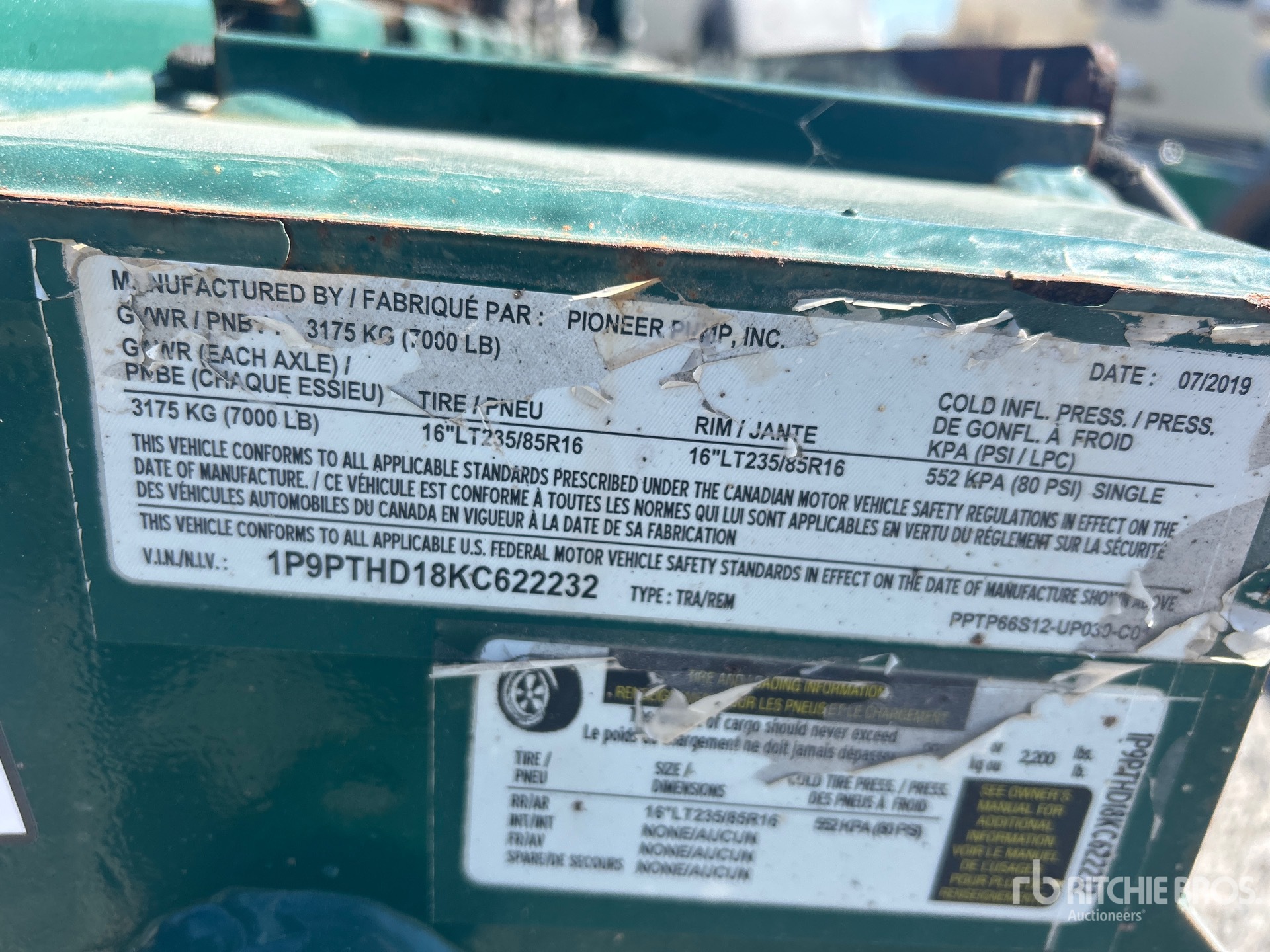 General Appearance with Serial Number / VIN