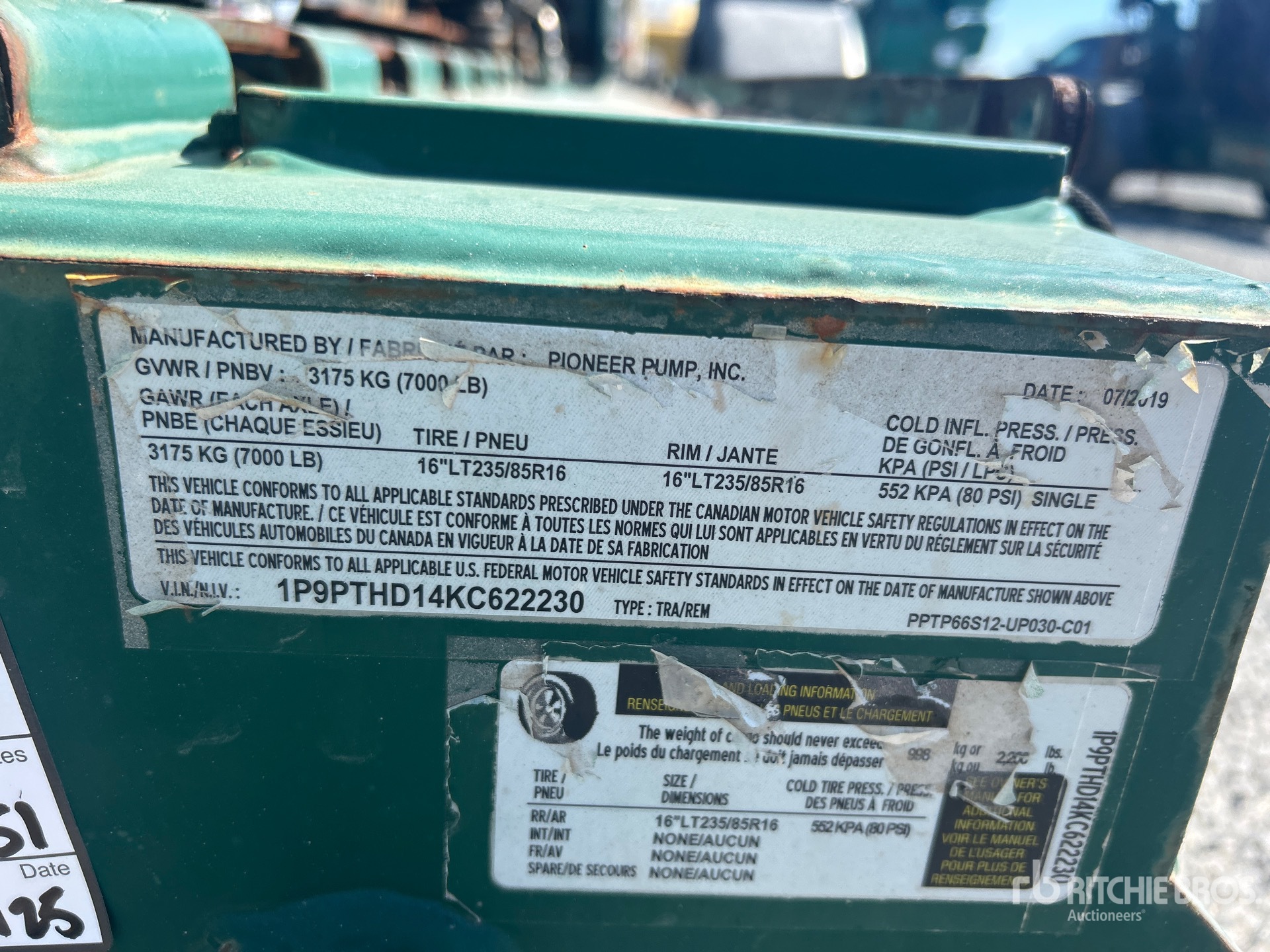 General Appearance with Serial Number / VIN
