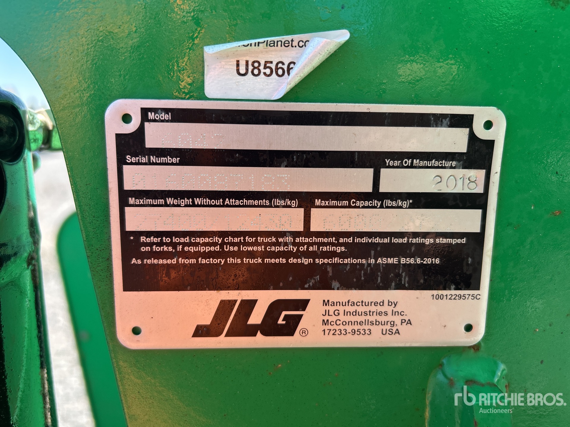 General Appearance with Serial Number / VIN