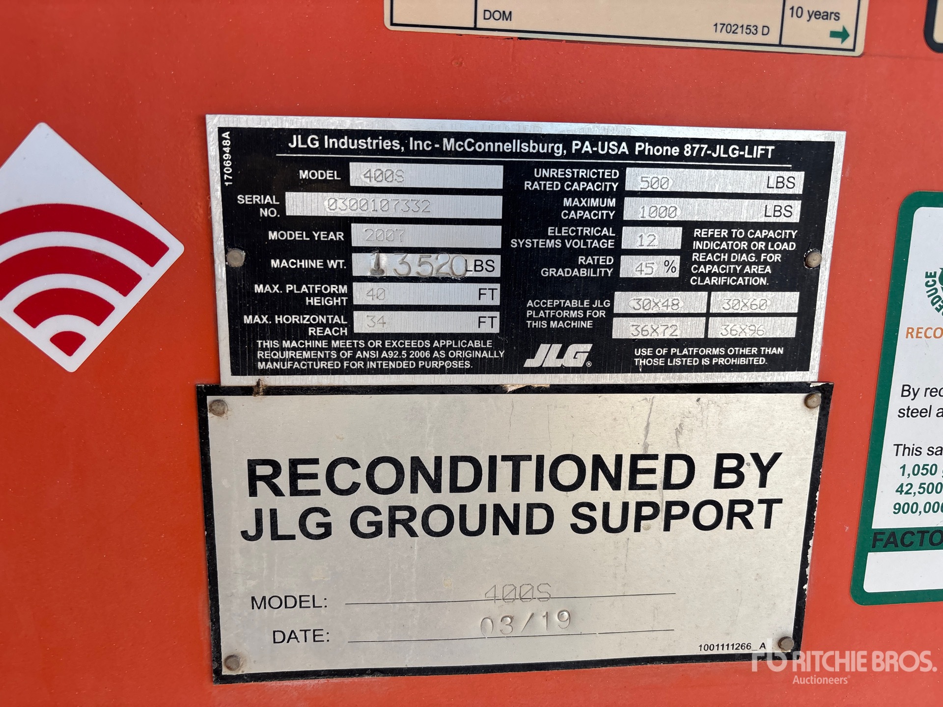 General Appearance with Serial Number / VIN