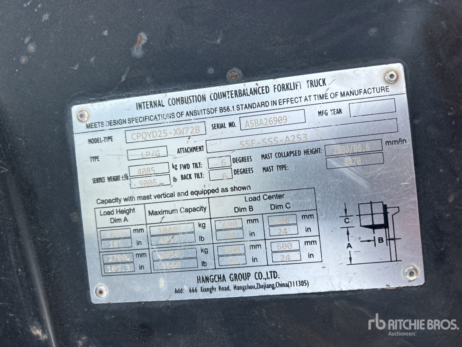 General Appearance with Serial Number / VIN