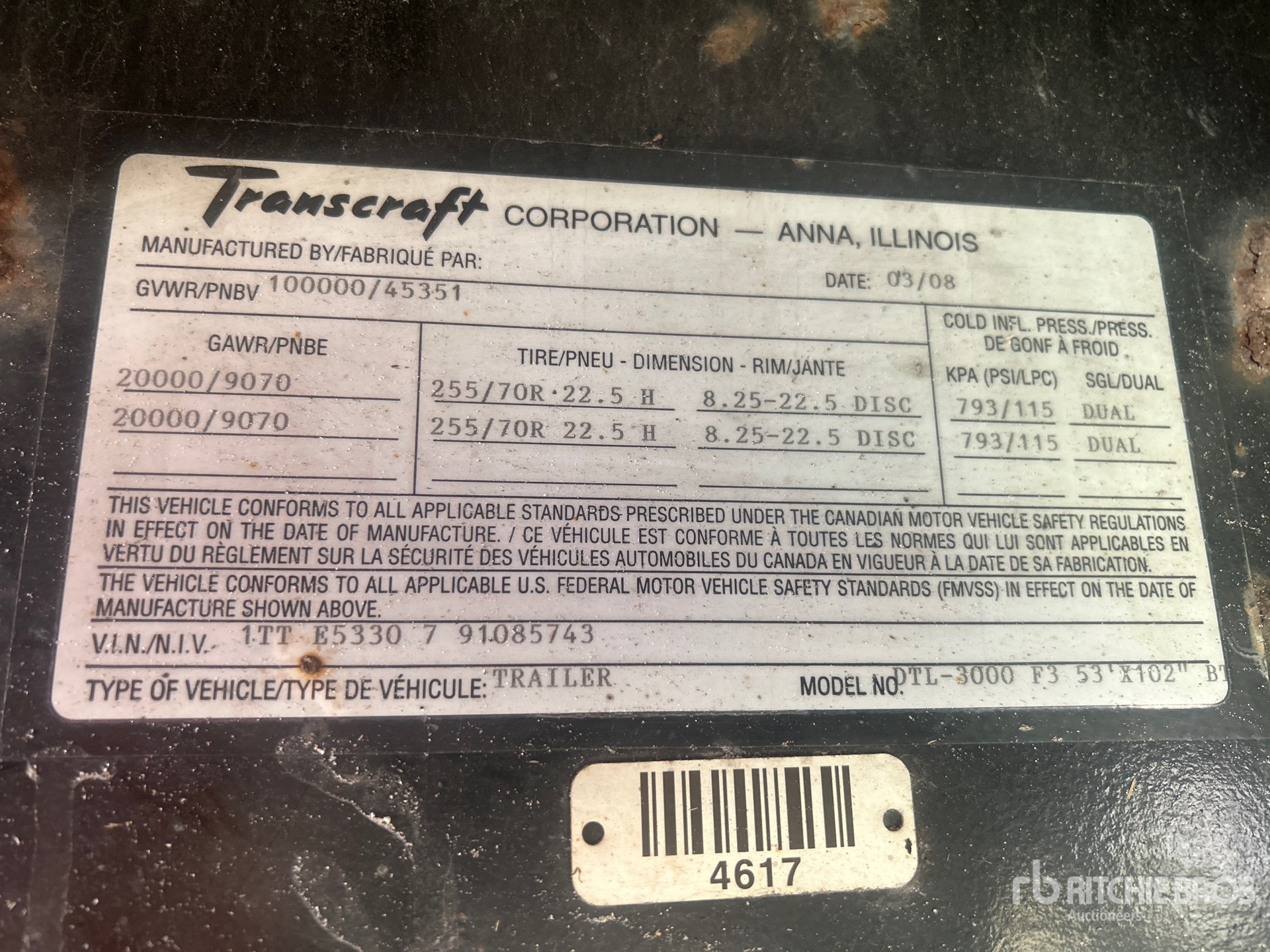 General Appearance with Serial Number / VIN