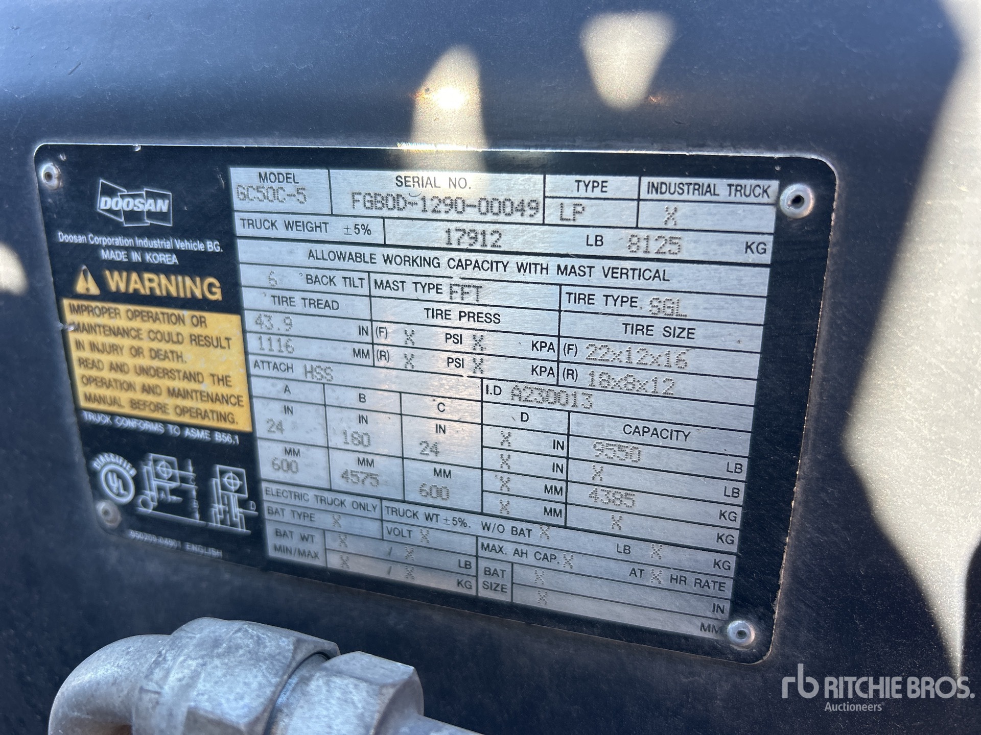 General Appearance with Serial Number / VIN