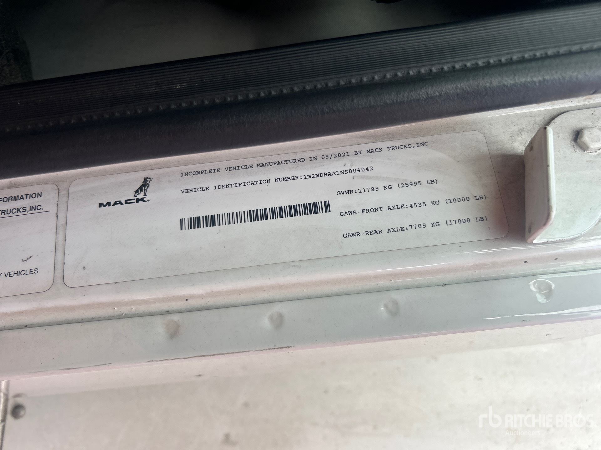 General Appearance with N.º de serie/VIN