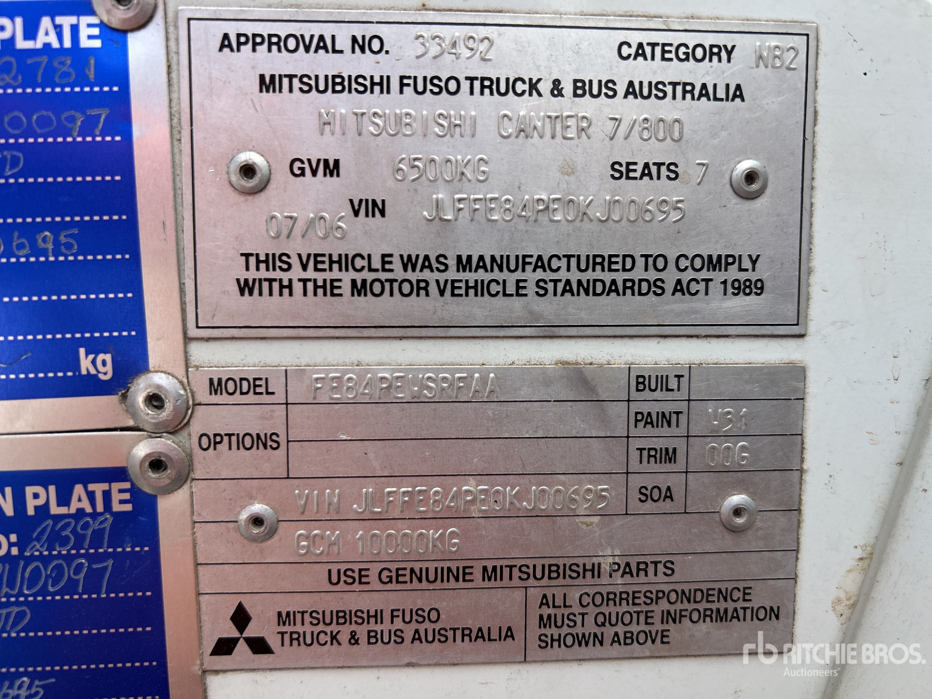 General Appearance with Serial Number / VIN