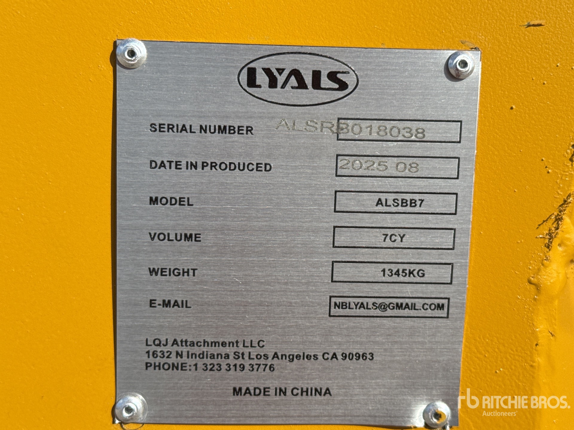 General Appearance with Serial Number / VIN